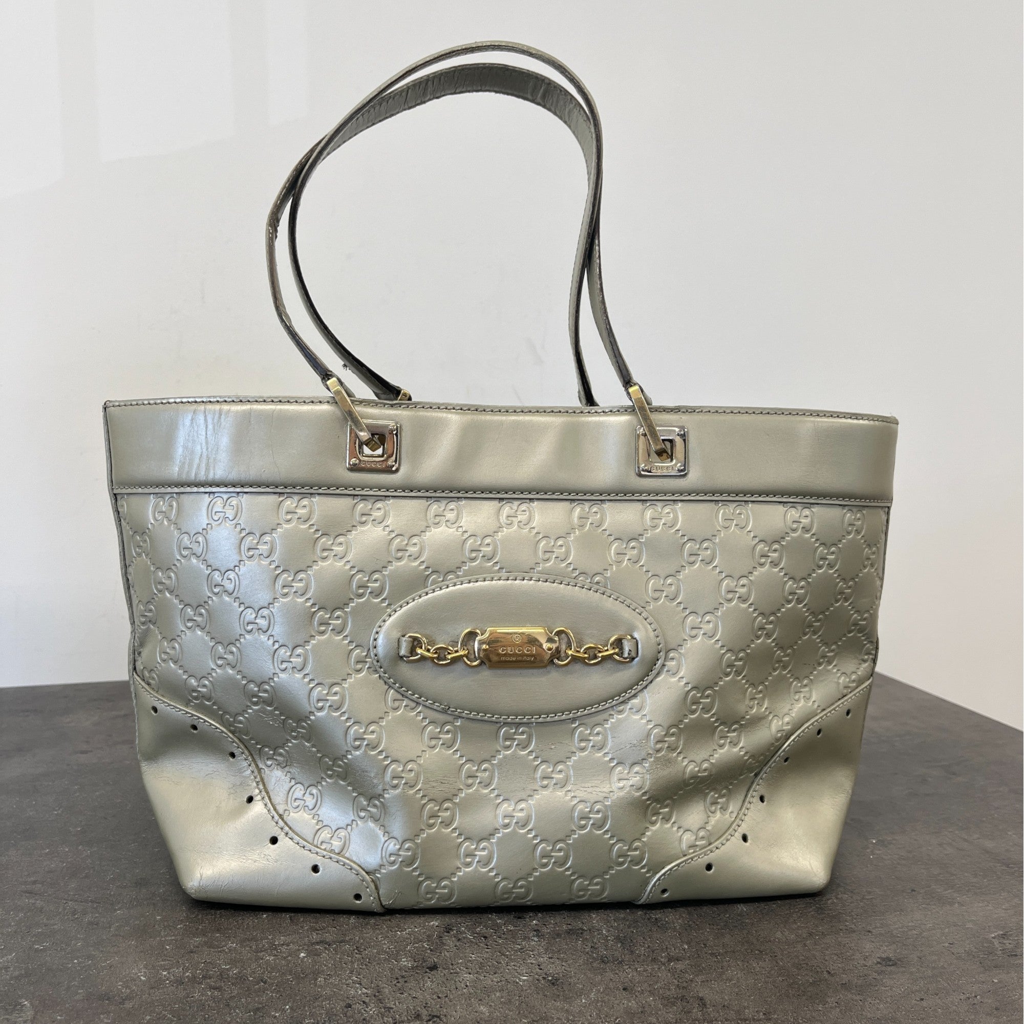 Women's Gg Plaque Logo Handbag Gold