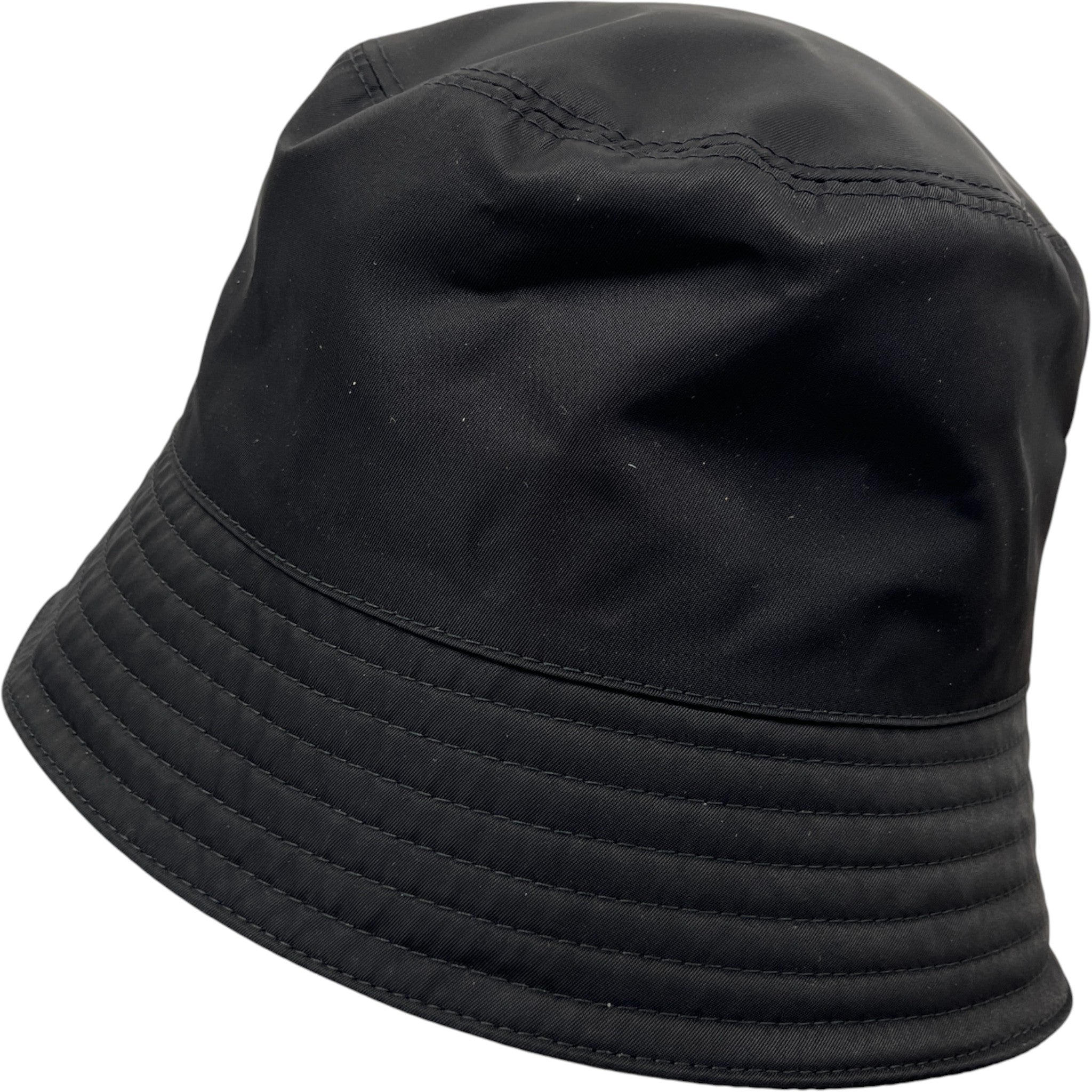 Men's Re-Nylon Plaque Logo Bucket Hat Black Size XL