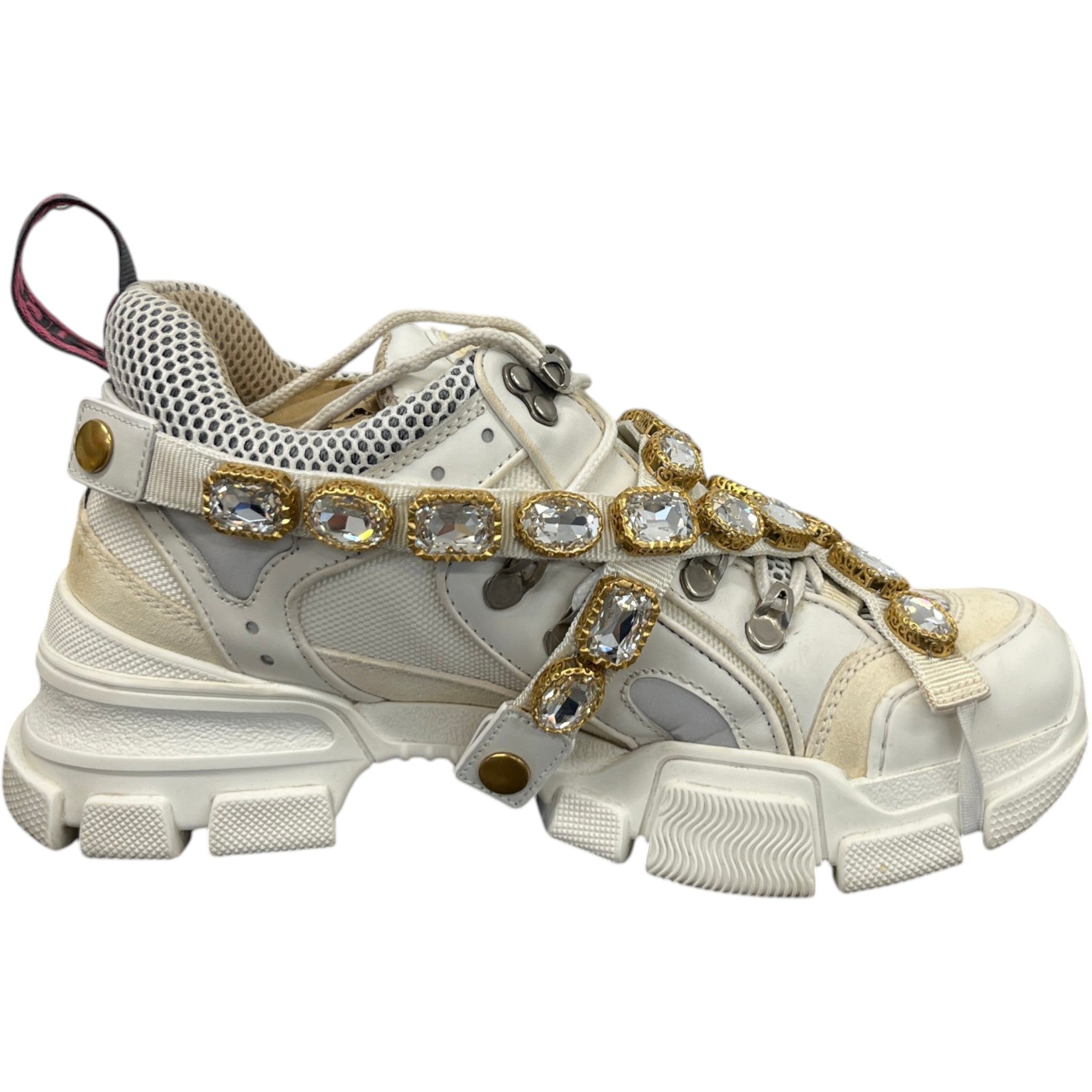 Women's Flashtrek Removable Crystal Low Trainers White Size EU 38 / UK 5