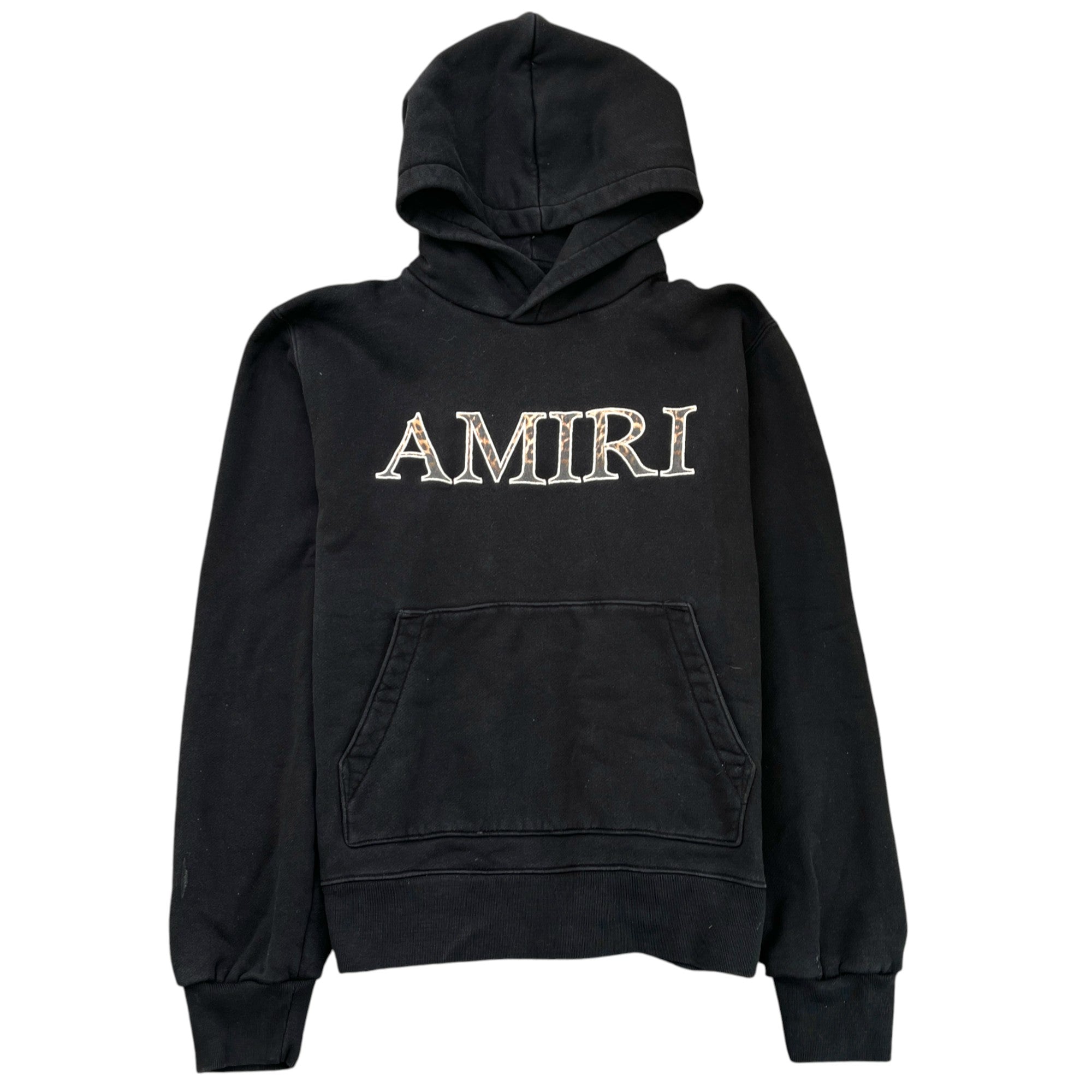 Men's Leopard Print Embroidered Logo Sweatshirt Black Size M