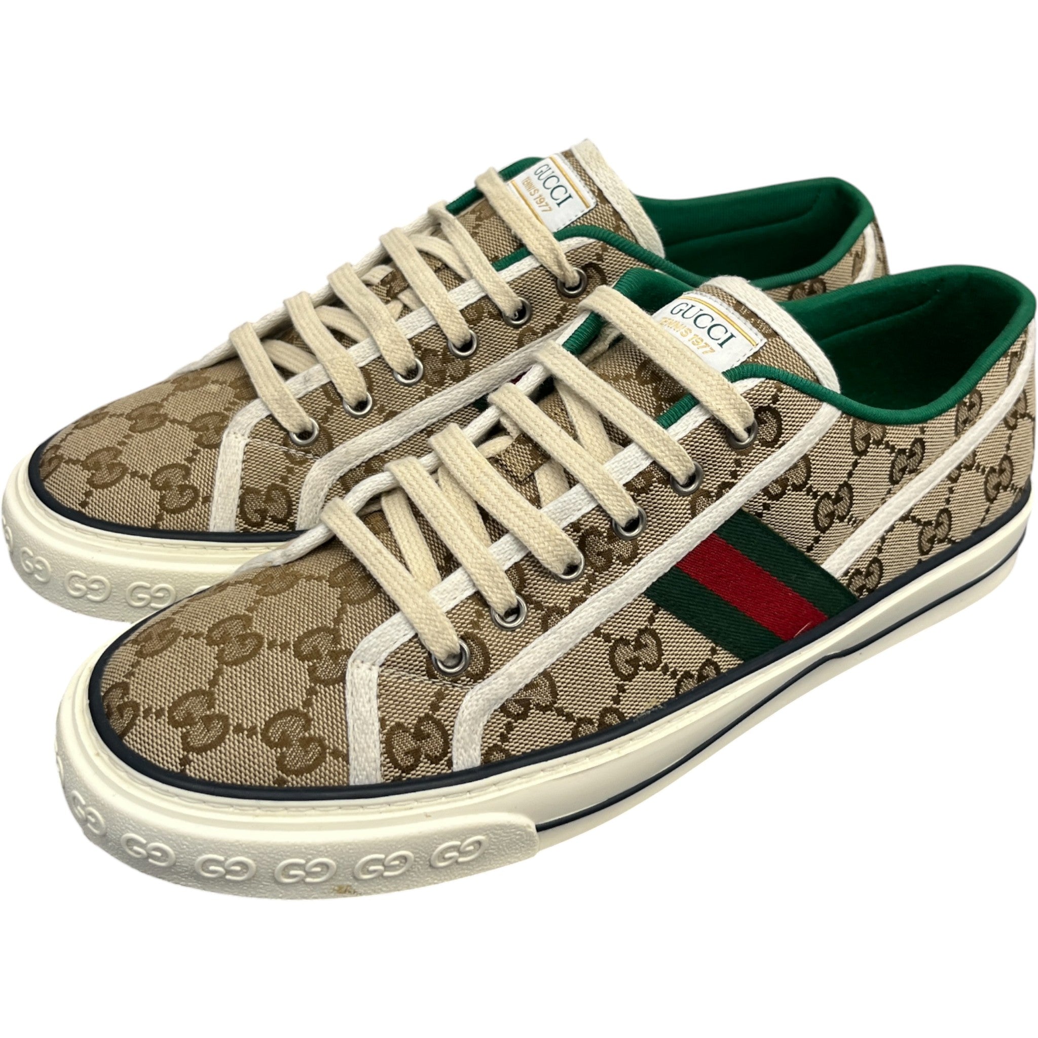 Men's Gucci Tennis 1977 Low Trainers Beige Size EU 44 / UK 10