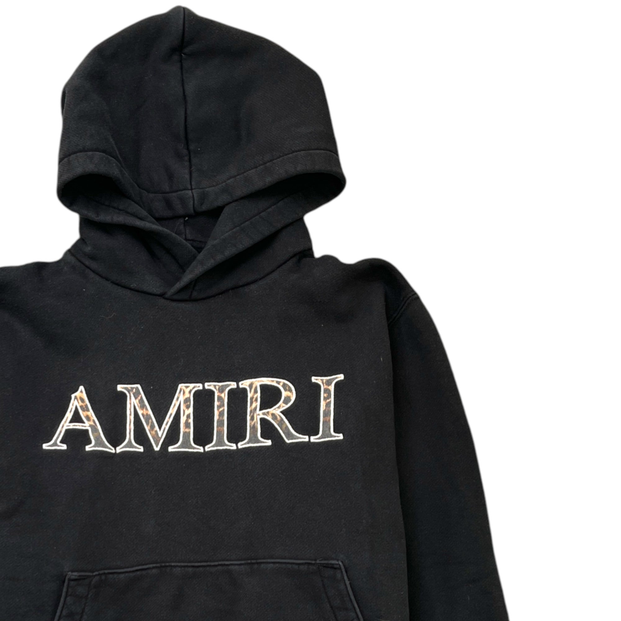 Men's Leopard Print Embroidered Logo Sweatshirt Black Size M