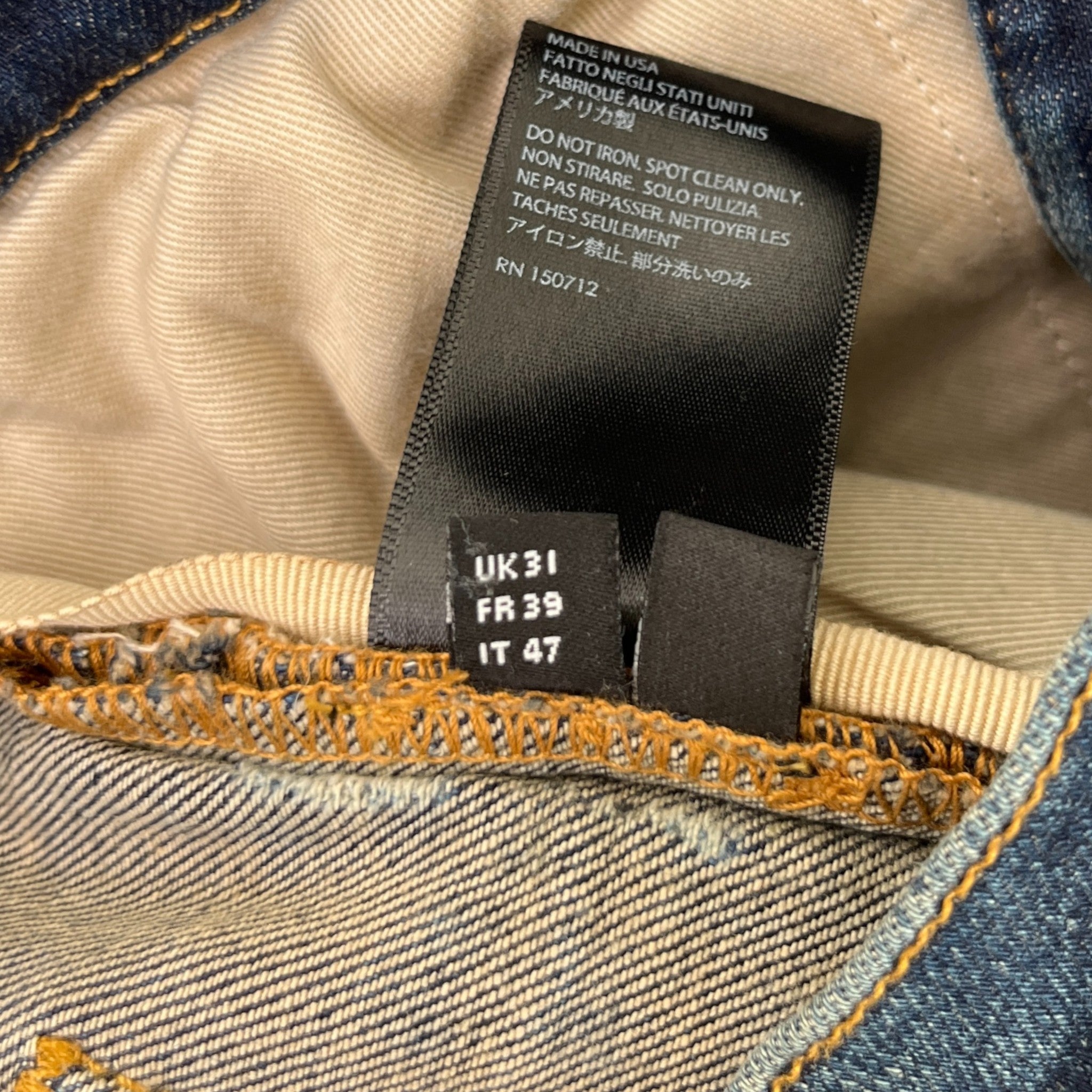 Men's Mx1 Distressed Jeans Blue Size Waist 31"