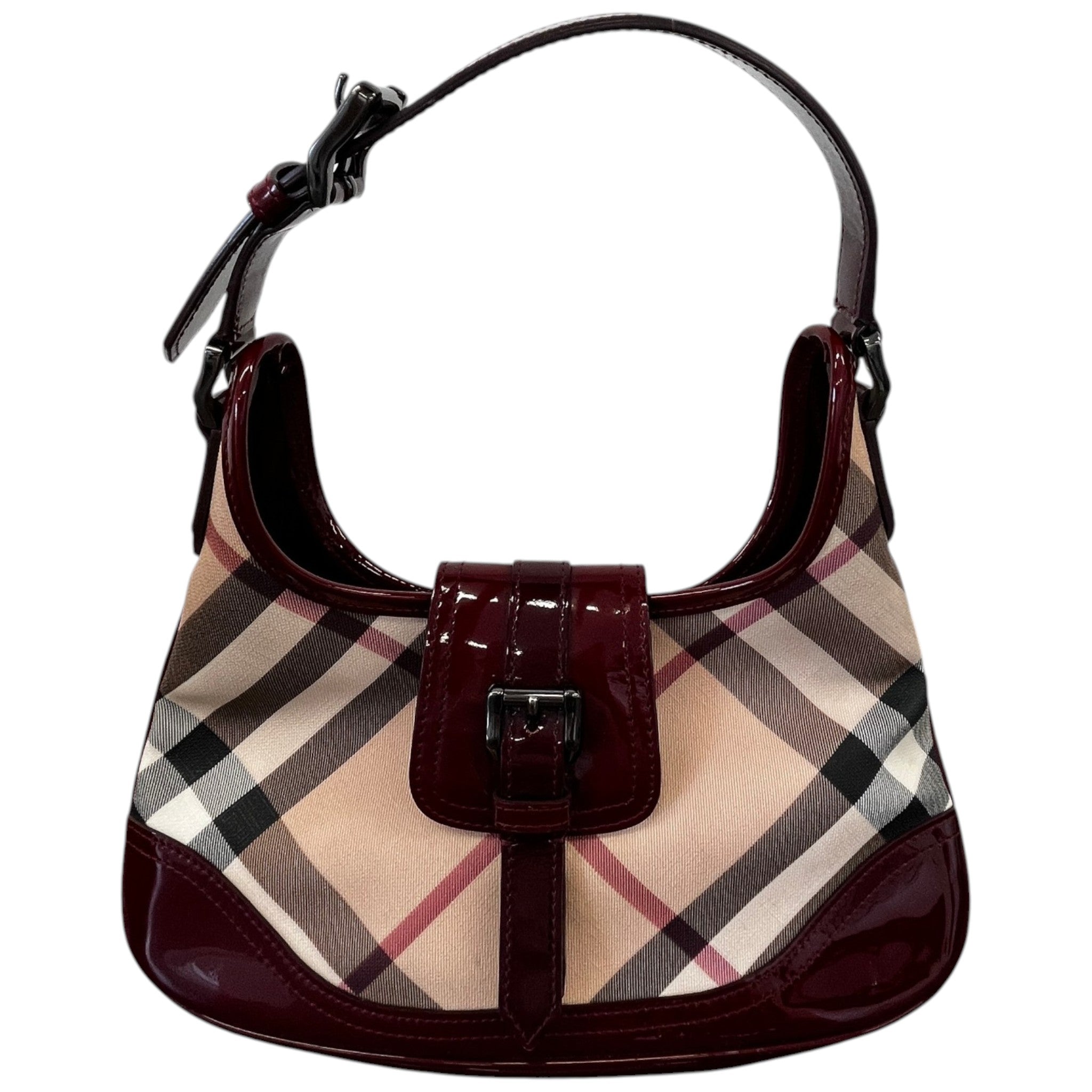 Women's Nova Check Brooke Hobo Bag Burgundy