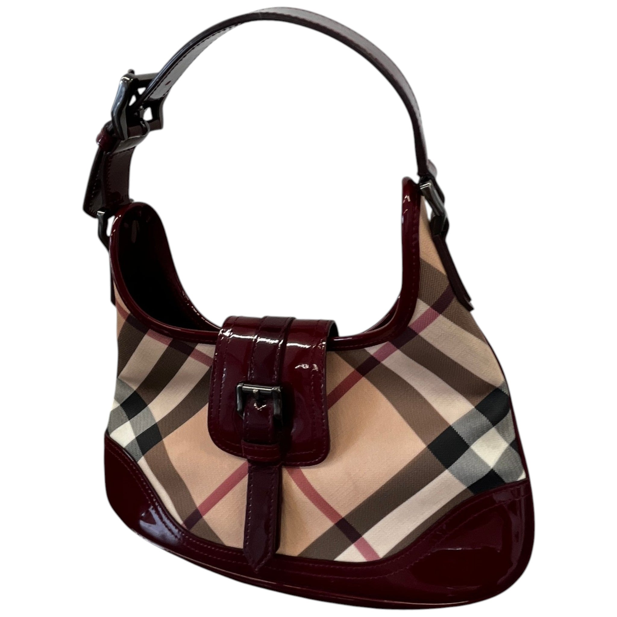 Women's Nova Check Brooke Hobo Bag Burgundy