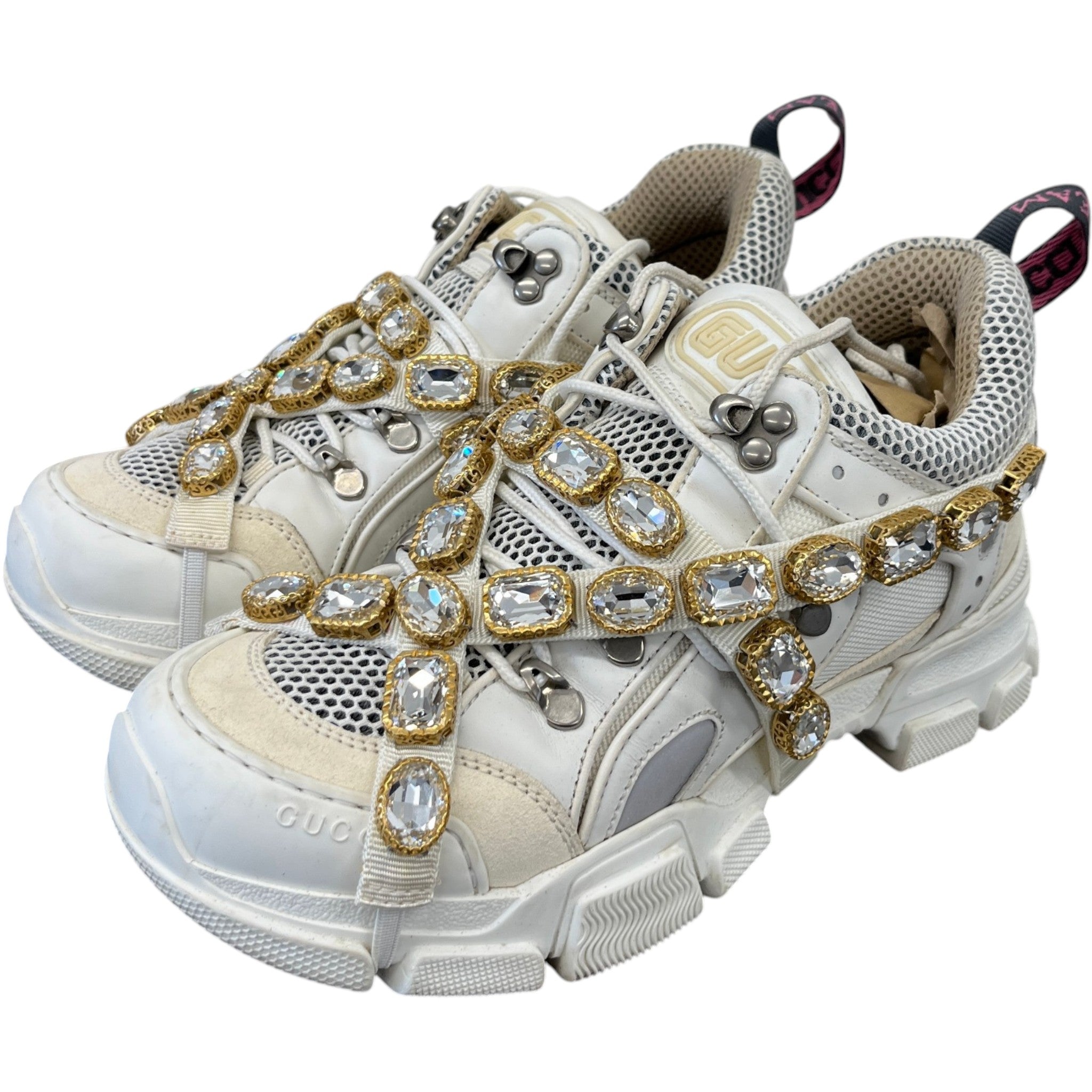 Women's Flashtrek Removable Crystal Low Trainers White Size EU 38 / UK 5