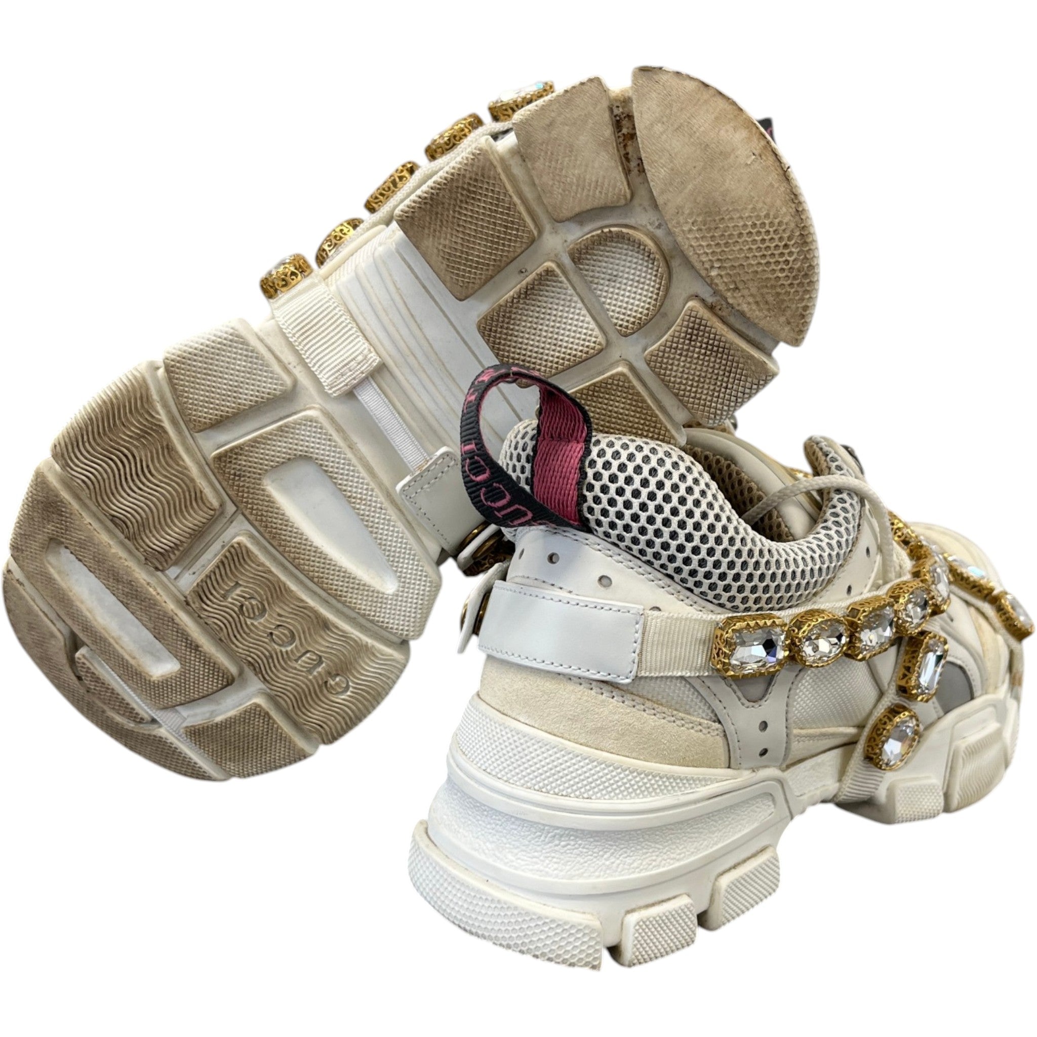 Women's Flashtrek Removable Crystal Low Trainers White Size EU 38 / UK 5
