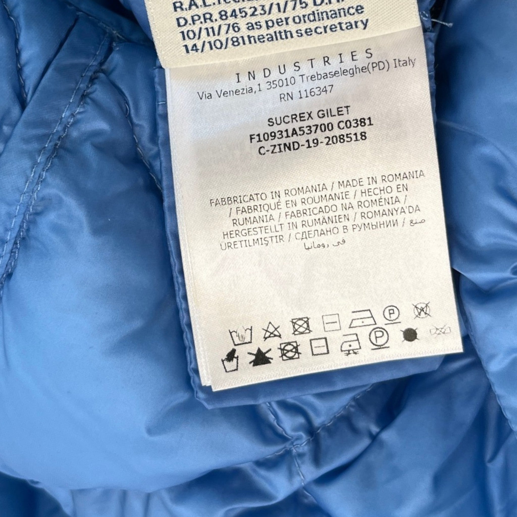 Women's Sucrex Gilet Blue Size 1 / UK 10