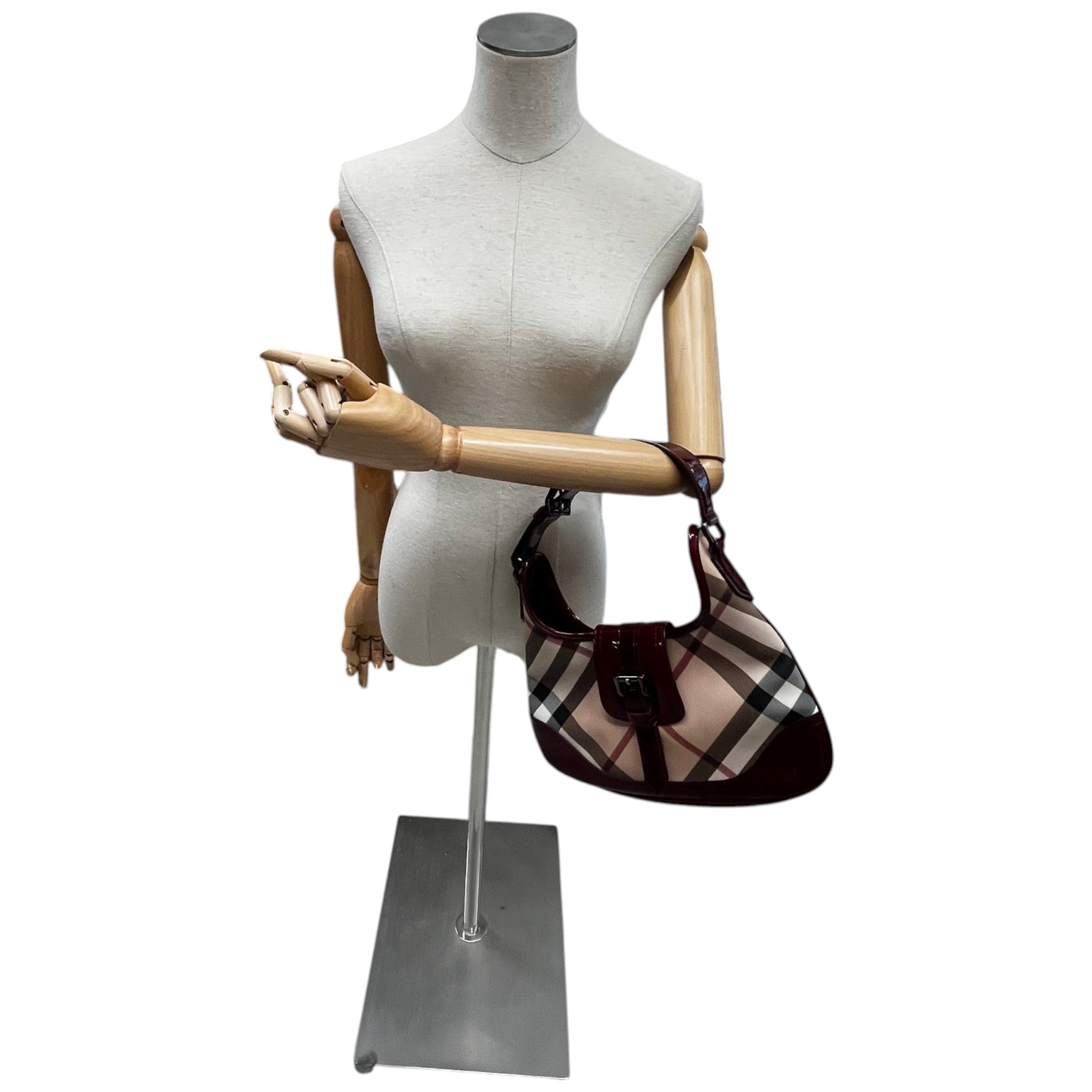 Women's Nova Check Brooke Hobo Bag Burgundy