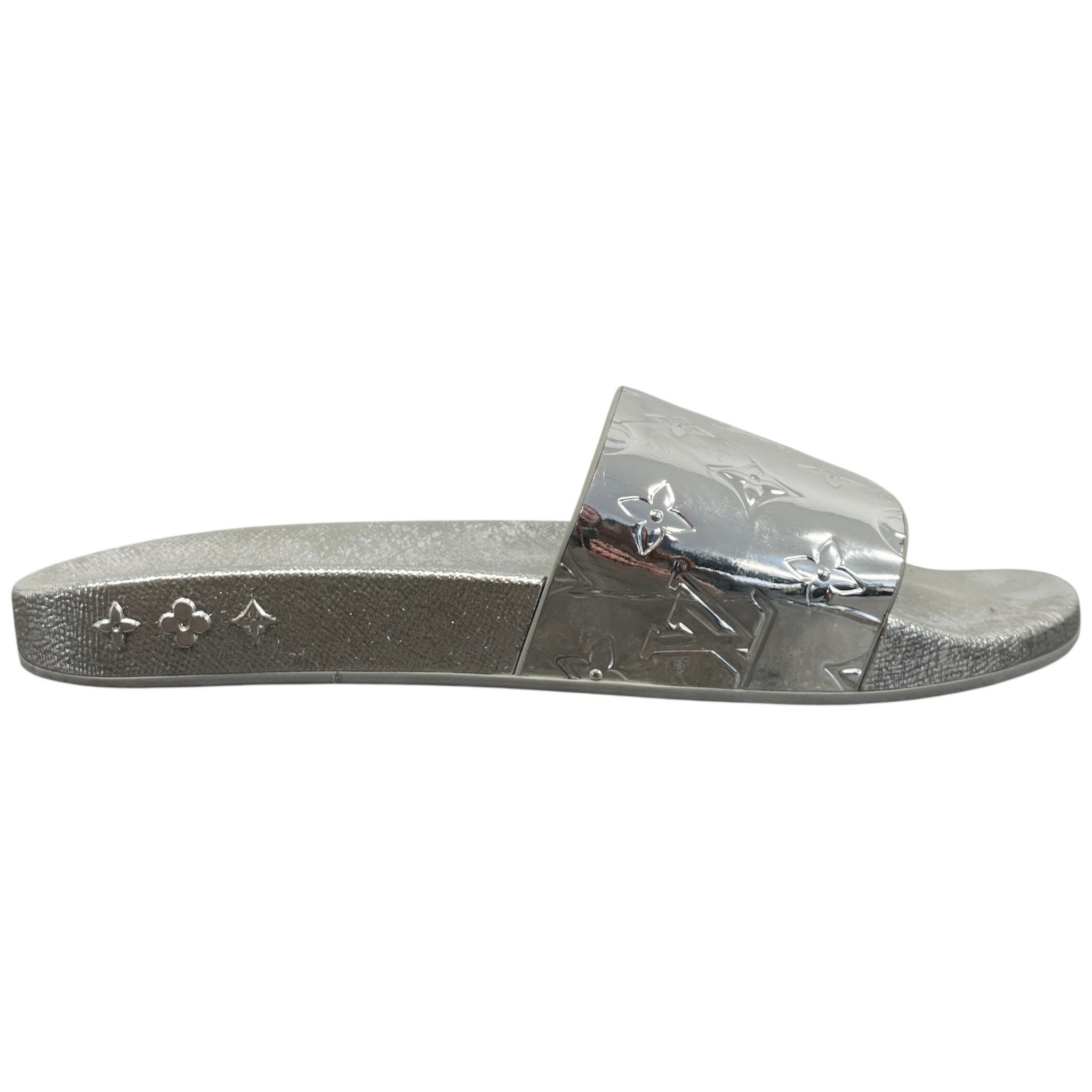 Men's Monogram Waterfront Slides Silver Size EU 42.5 / UK 8.5