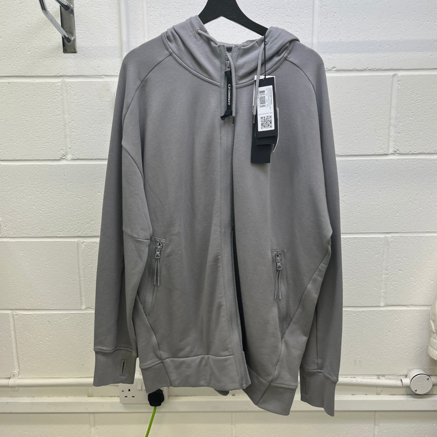 Men's Goggle Full-Zip Hoodie Grey Size XXXL