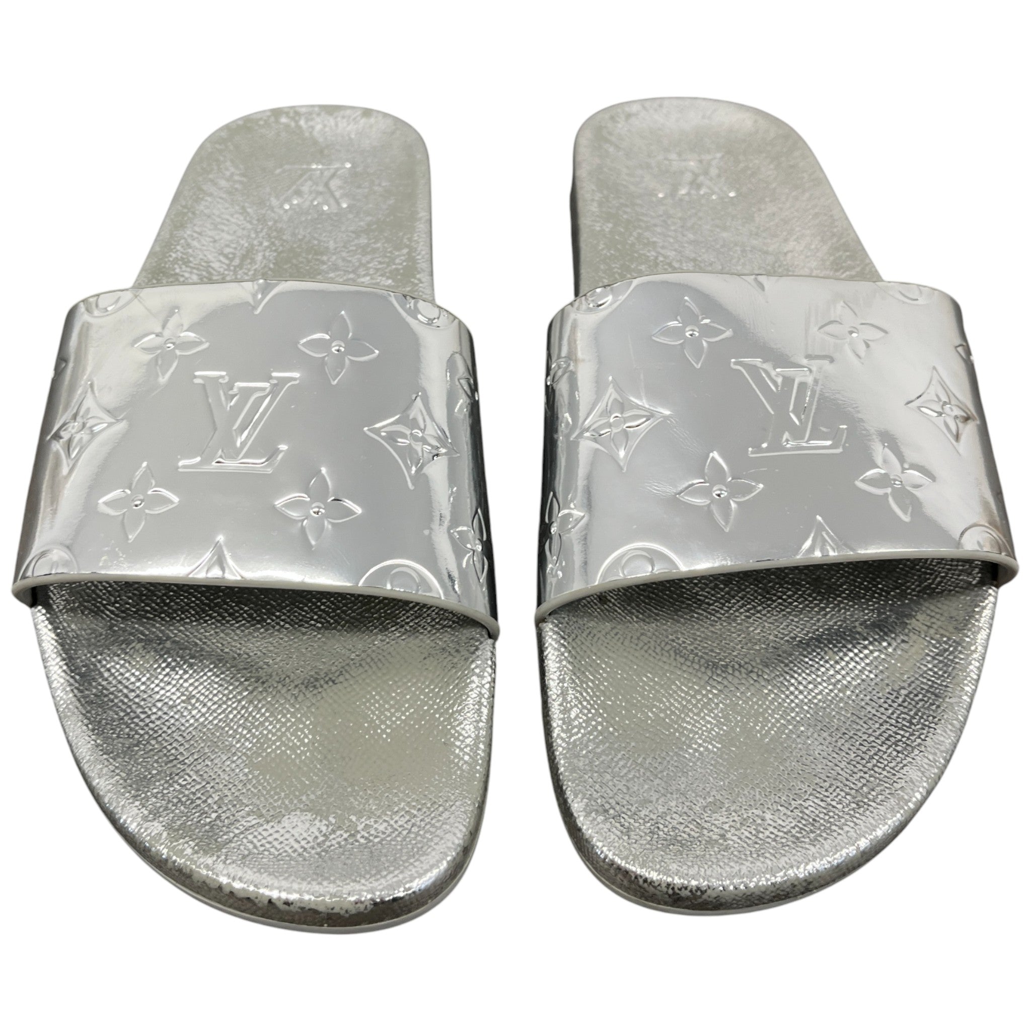Men's Monogram Waterfront Slides Silver Size EU 42.5 / UK 8.5