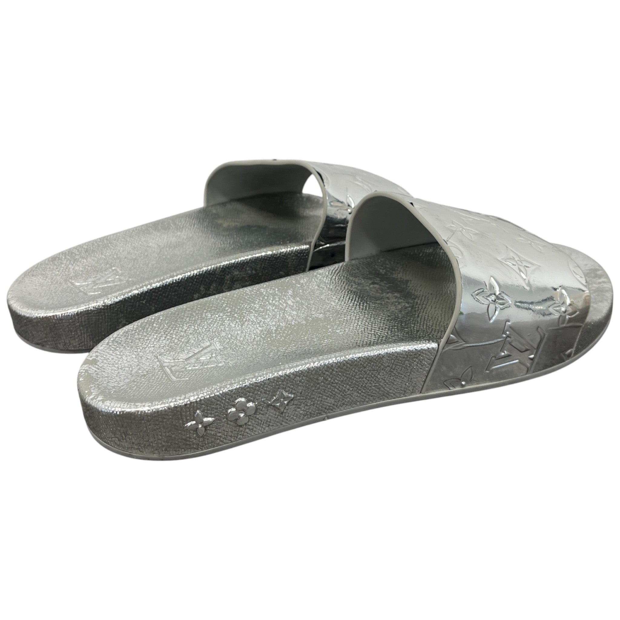Men's Monogram Waterfront Slides Silver Size EU 42.5 / UK 8.5