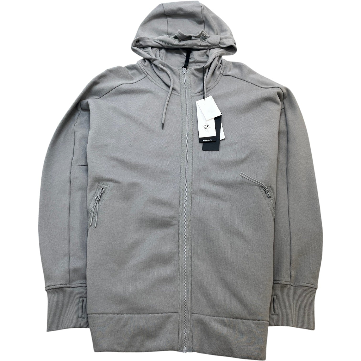 Men's Goggle Full-Zip Hoodie Grey Size XXXL