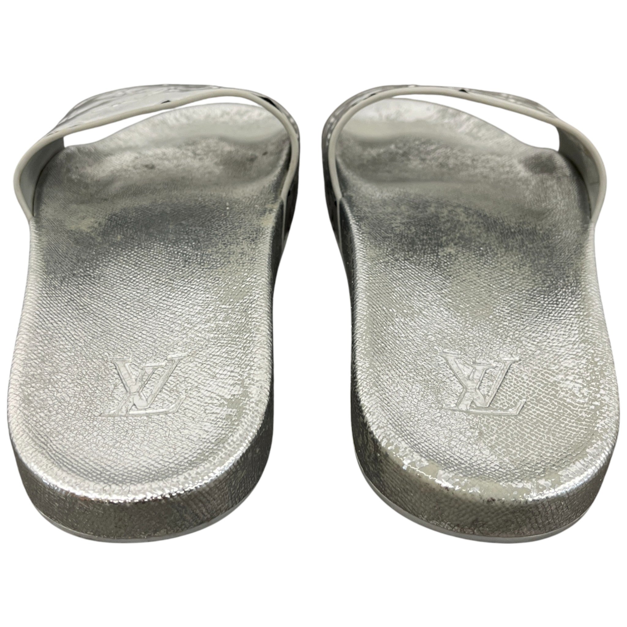 Men's Monogram Waterfront Slides Silver Size EU 42.5 / UK 8.5