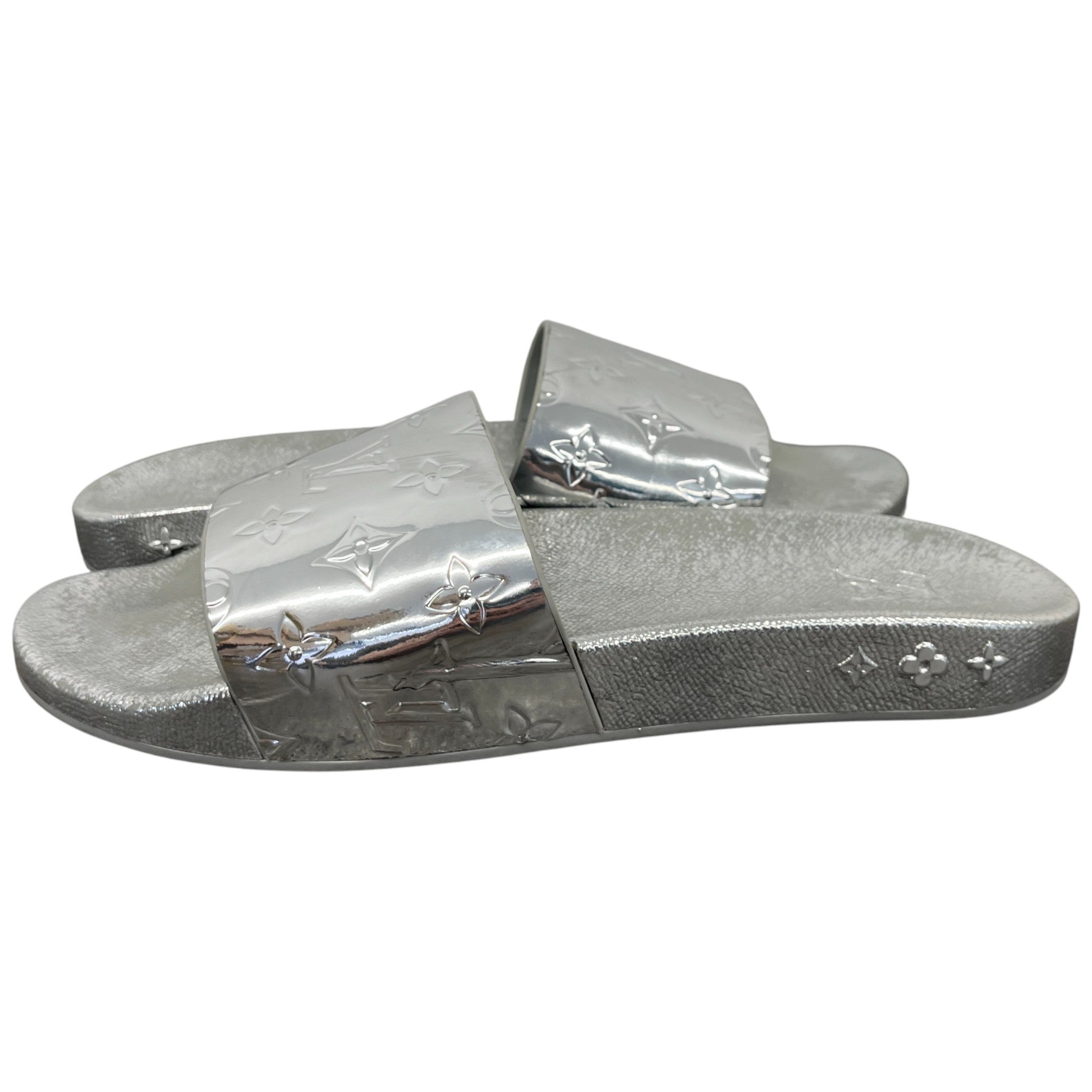 Men's Monogram Waterfront Slides Silver Size EU 42.5 / UK 8.5