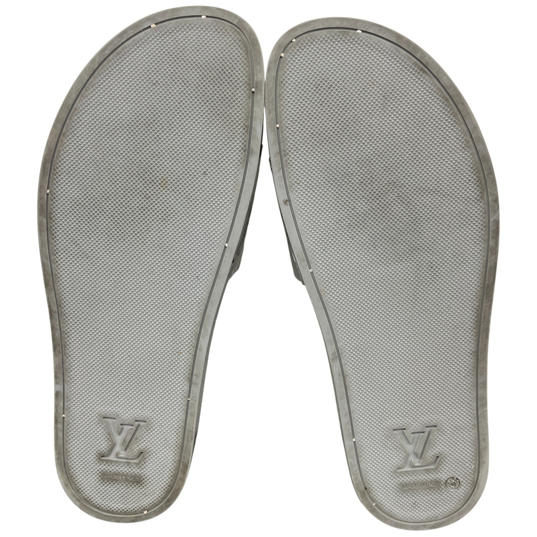 Men's Monogram Waterfront Slides Silver Size EU 42.5 / UK 8.5