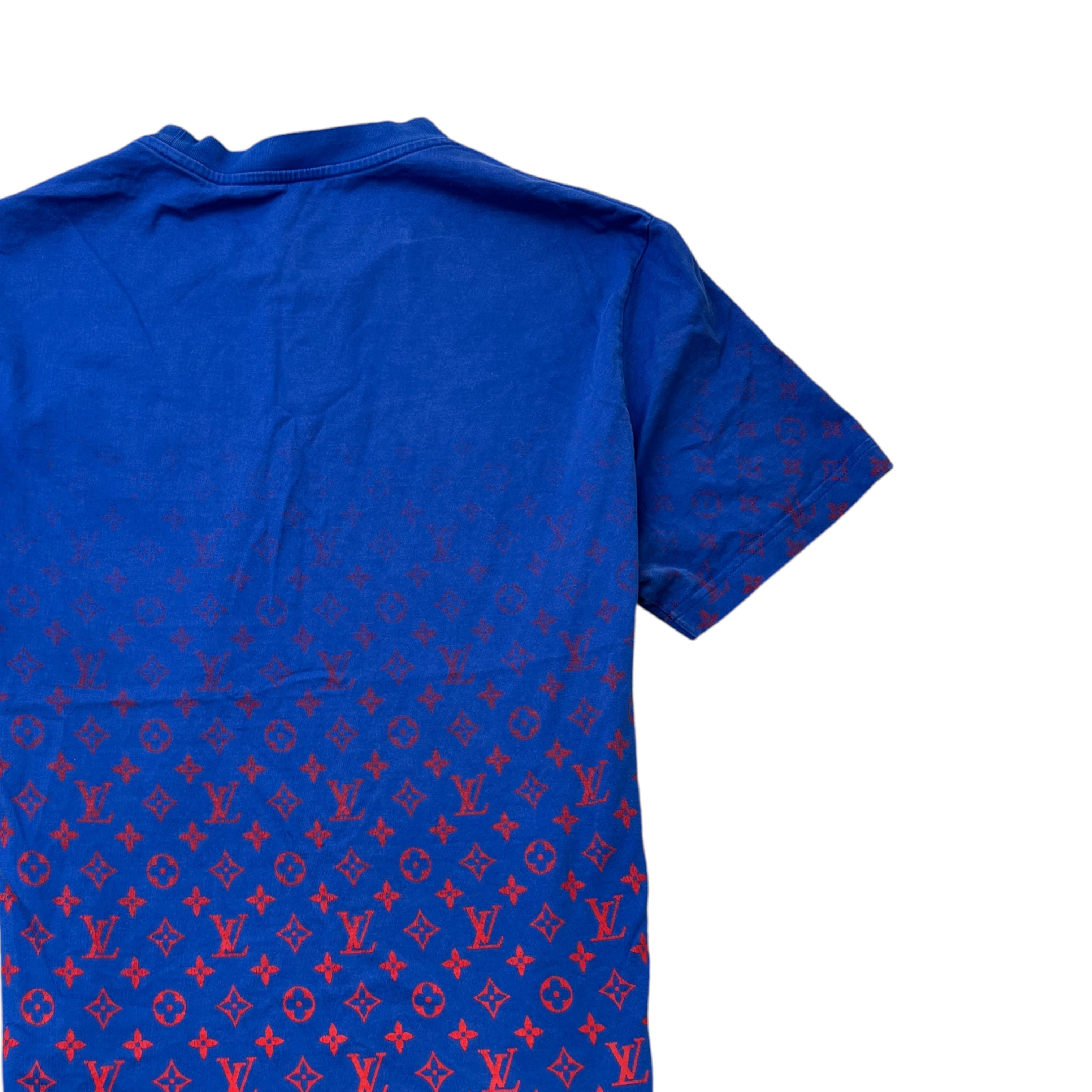 Men's Gradient Monogram T-Shirt Blue Size L