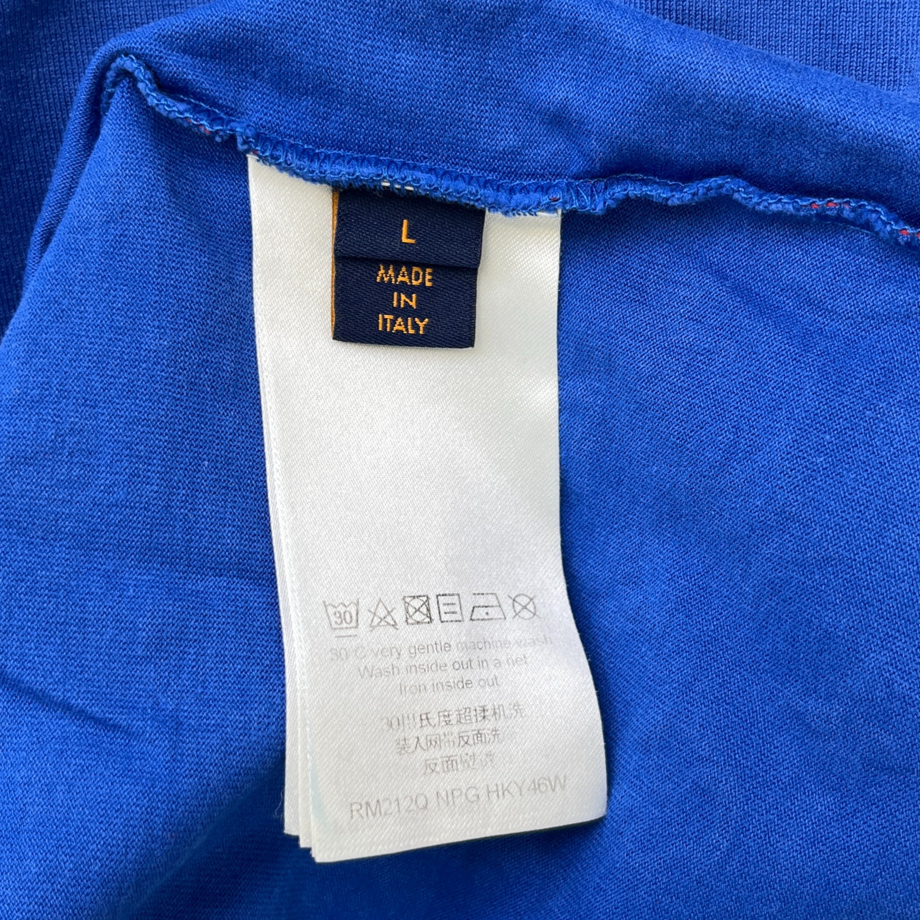 Men's Gradient Monogram T-Shirt Blue Size L