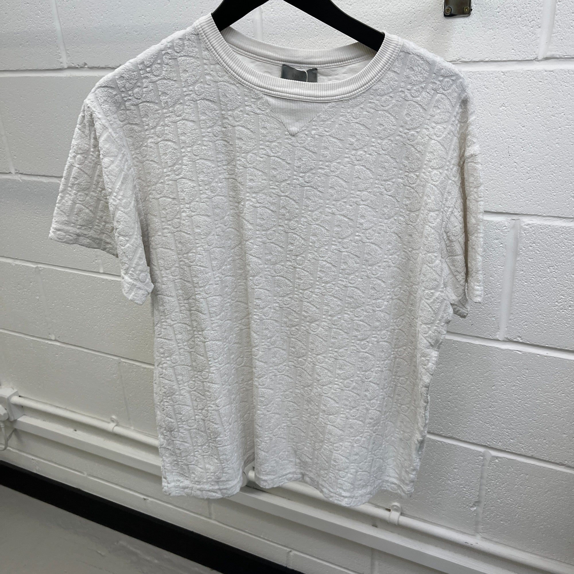 Men's Oblique Terry T-Shirt White Size XS