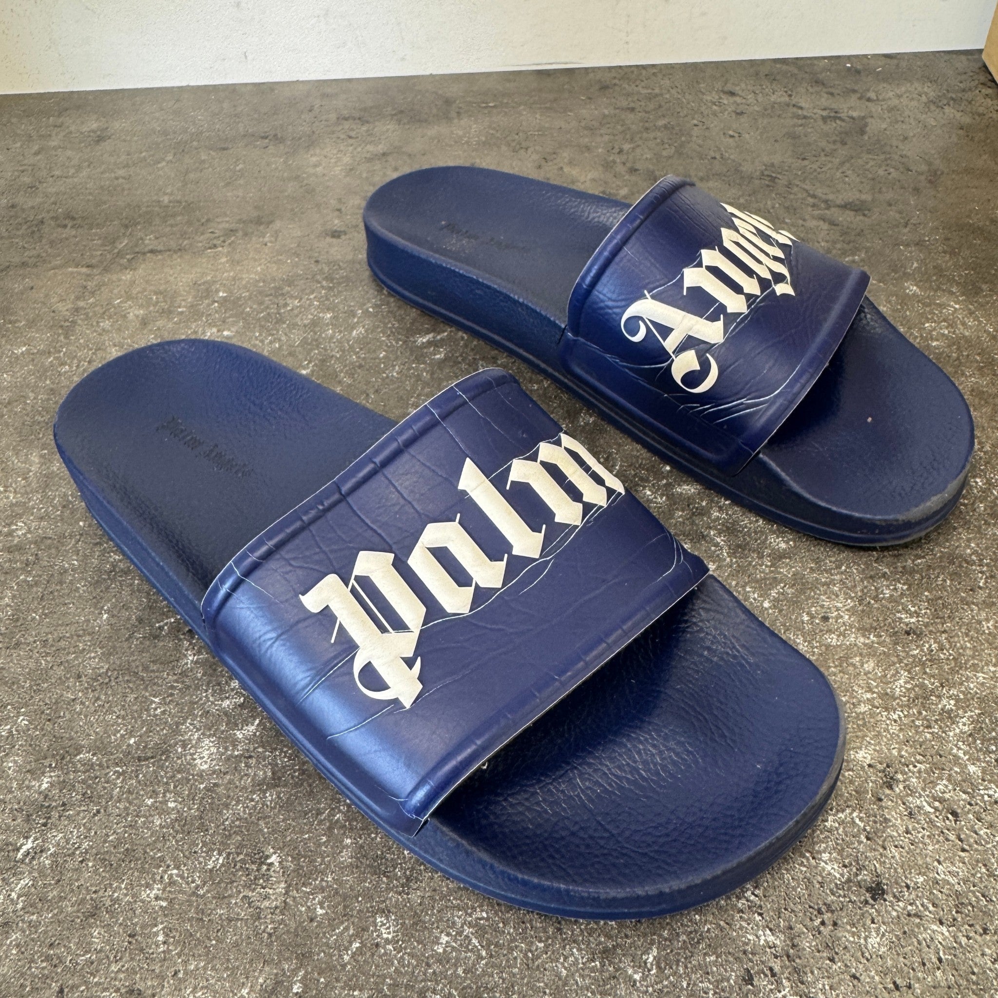 Men's Logo Pool Slides Navy Size EU 42 / UK 8