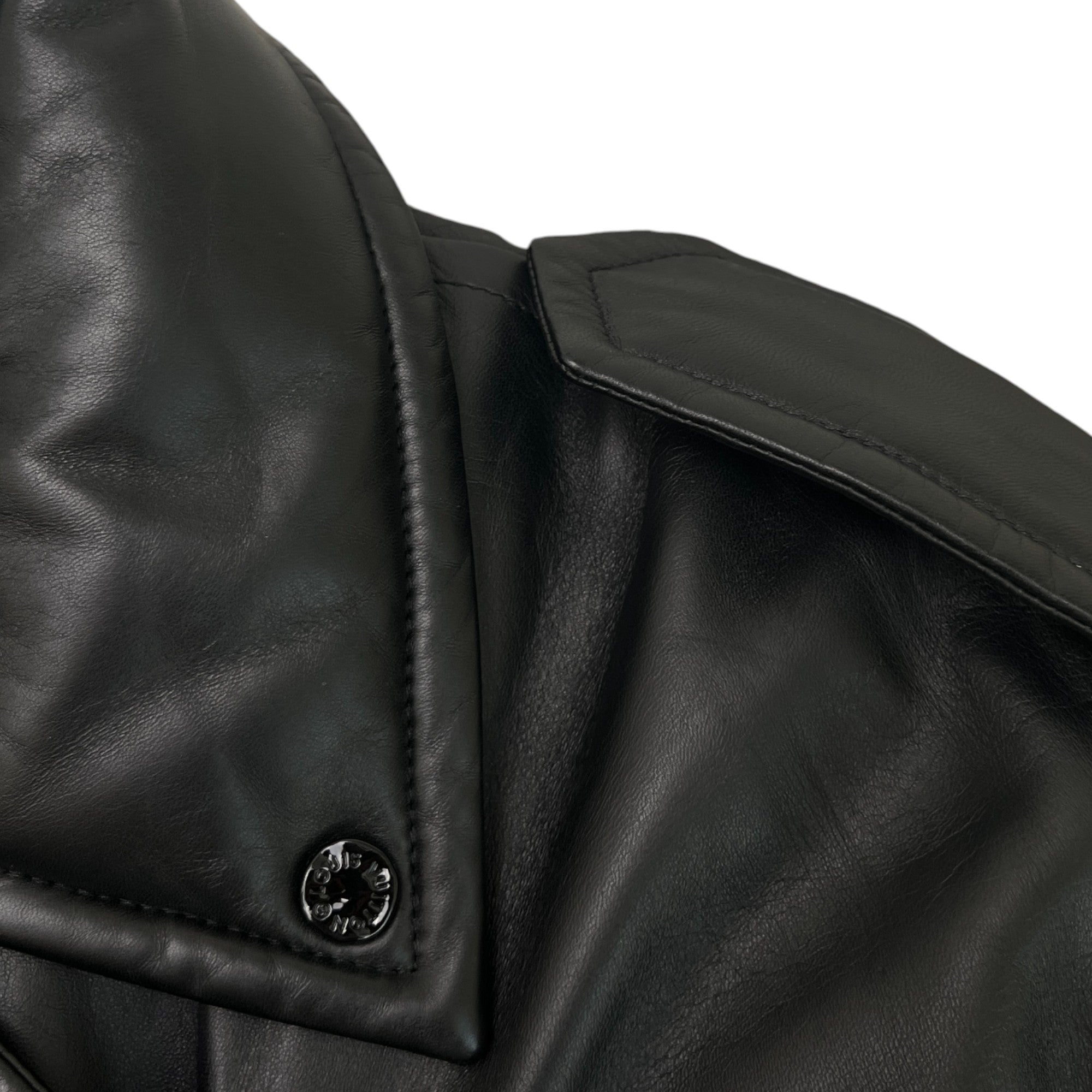 Men's 2021 Lamb Leather Moto Jacket Jacket Black Size IT 58 / XXXXL