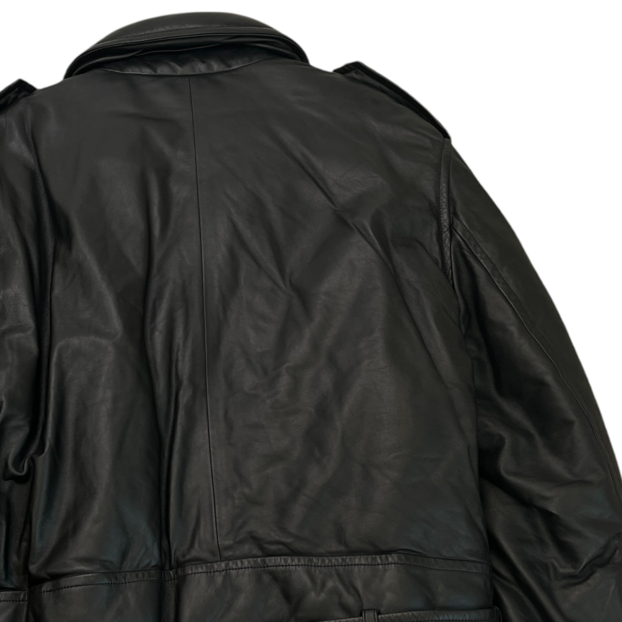Men's 2021 Lamb Leather Moto Jacket Jacket Black Size IT 58 / XXXXL