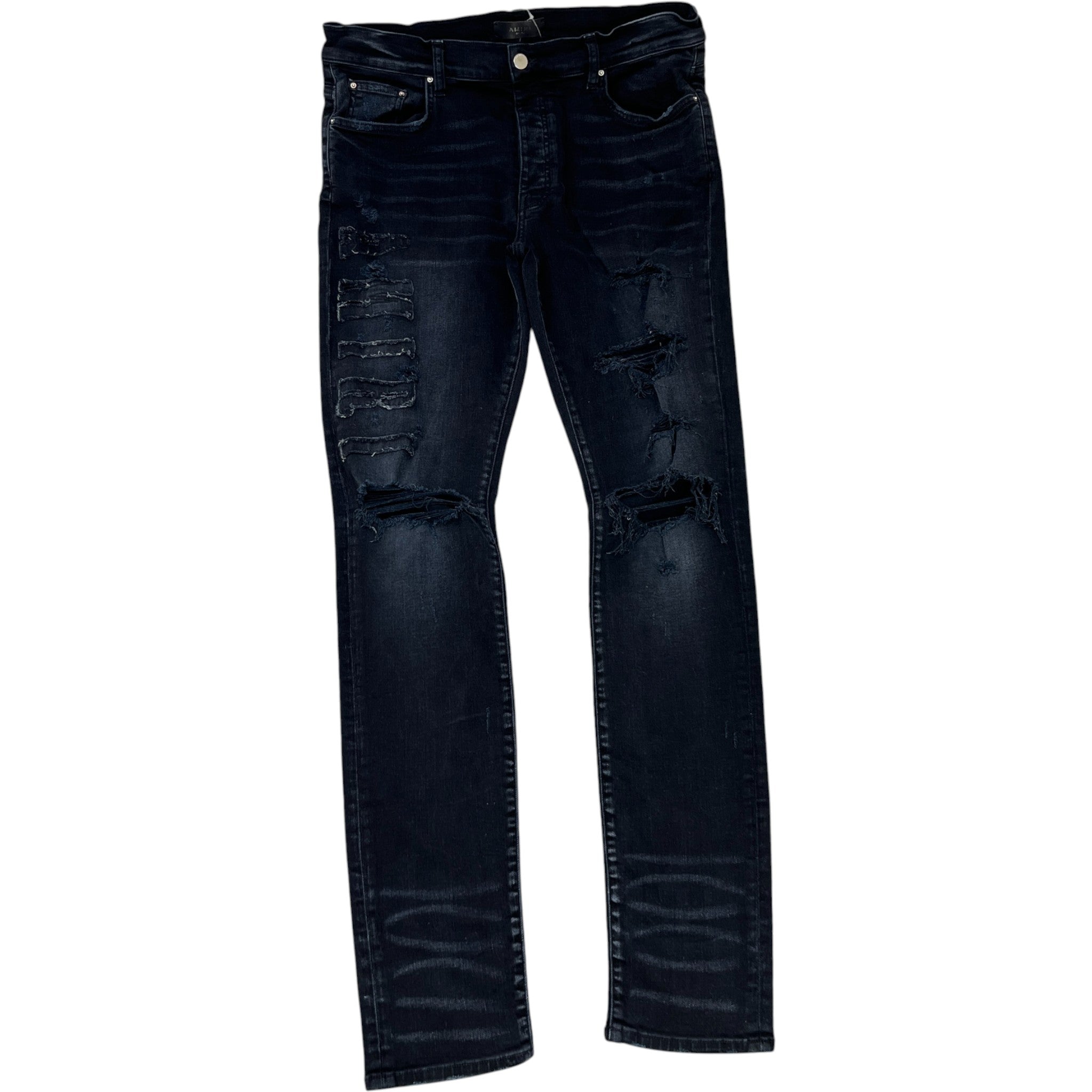 Men's Mx1 Distressed Jeans Black Size Waist 36"