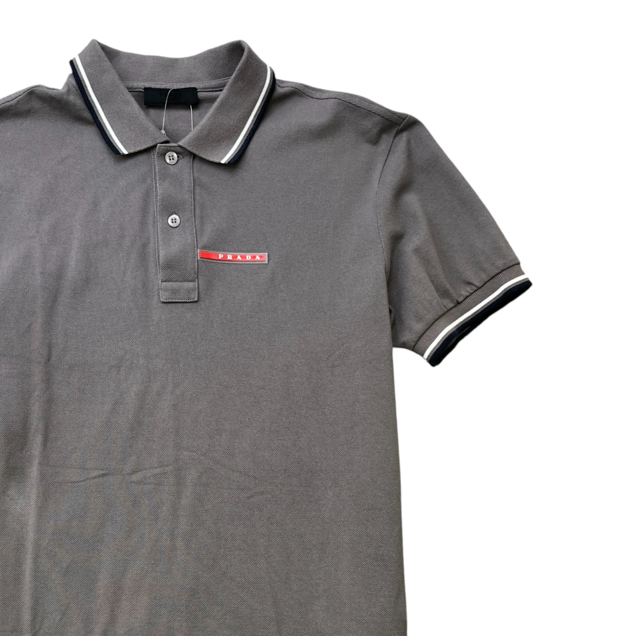 Men's Tab Logo Polo Shirt Grey Size M