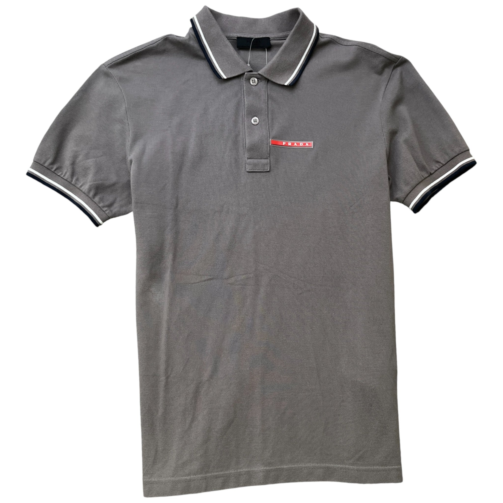 Men's Tab Logo Polo Shirt Grey Size M