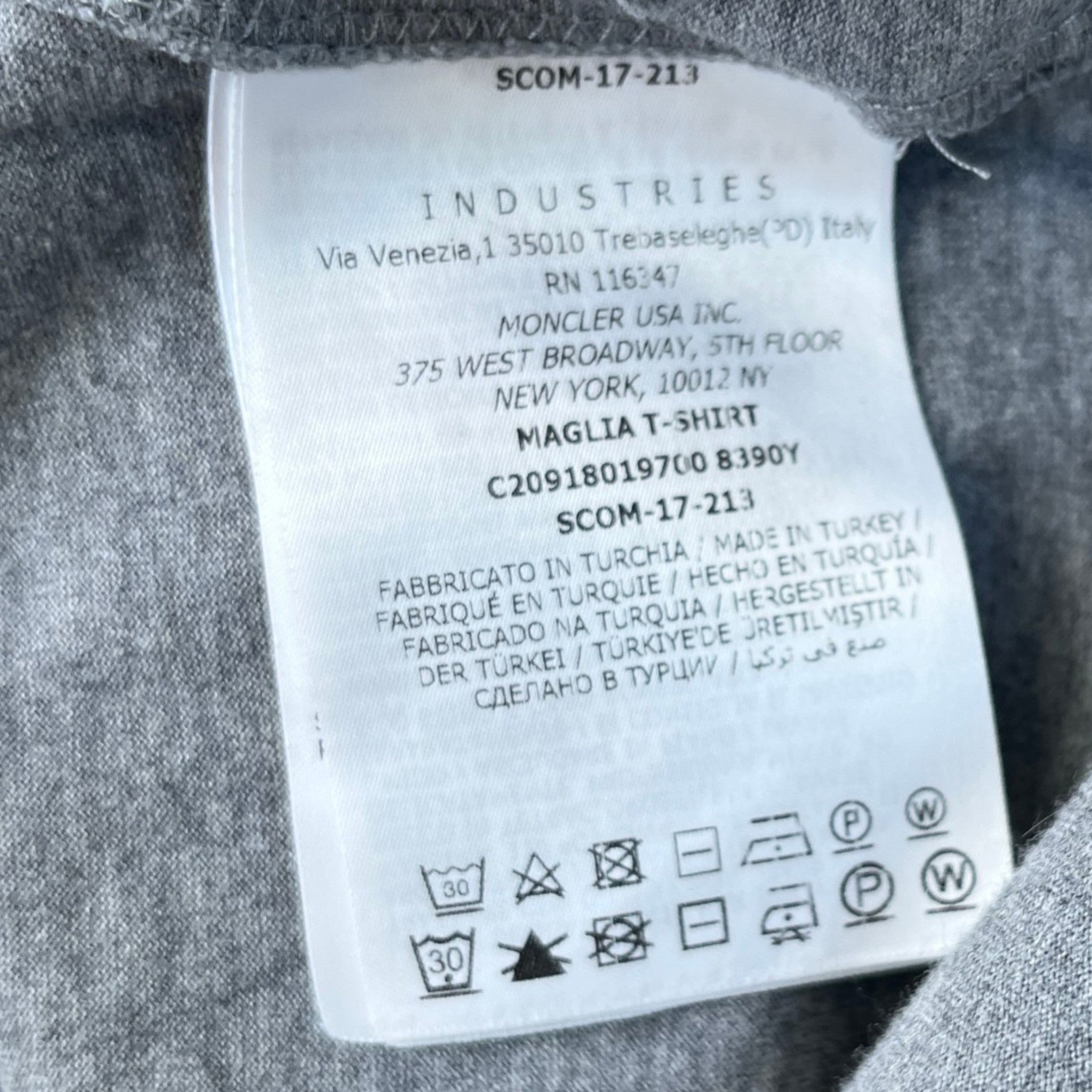 Men's Maglia T-Shirt Grey Size XL