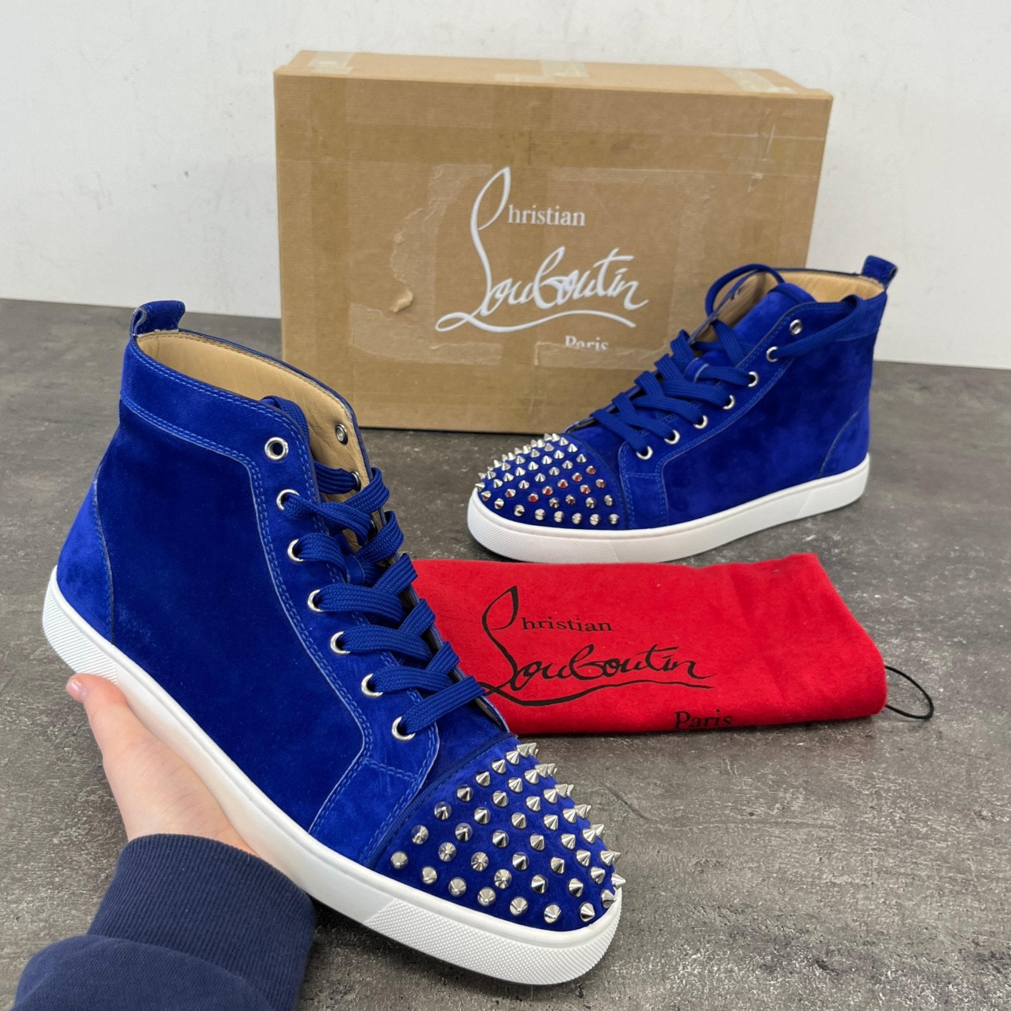 Men's Louis Spikes High Trainers Blue Size EU 42.5 / UK 8.5