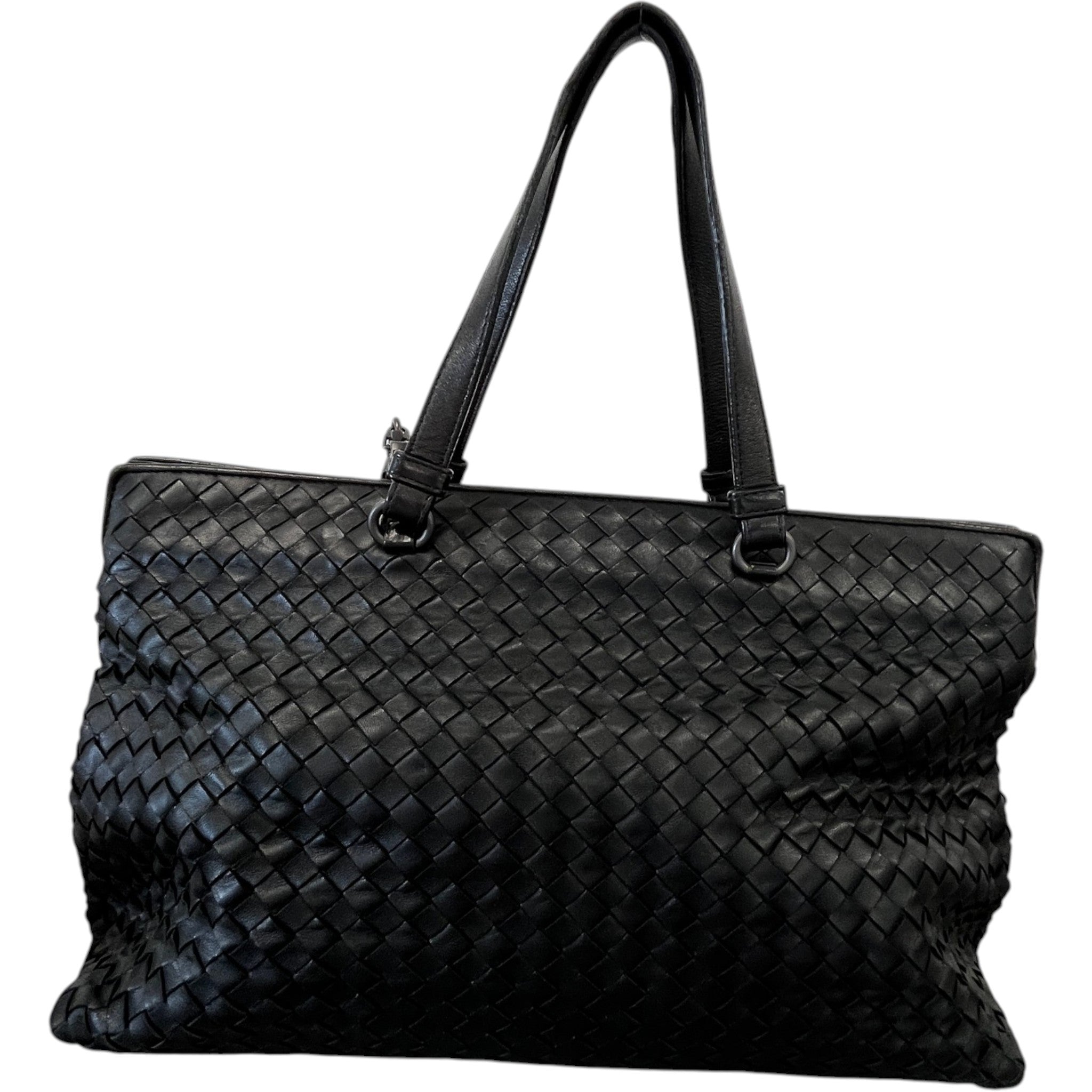 Women's Intrecciato Woven Nappa Bag Black