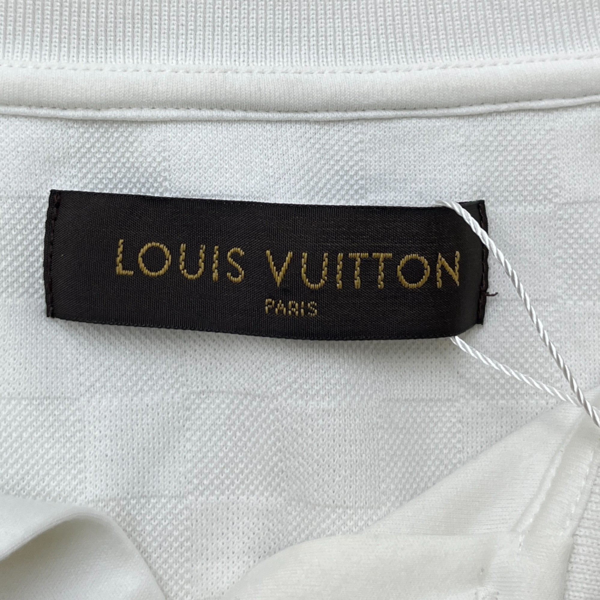 Men's Damier Pocket Logo Polo Shirt White Size 5XL