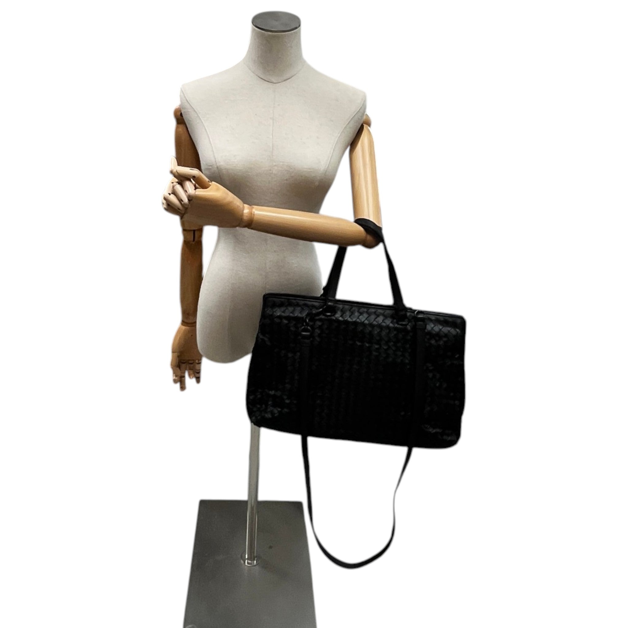 Women's Intrecciato Woven Nappa Bag Black
