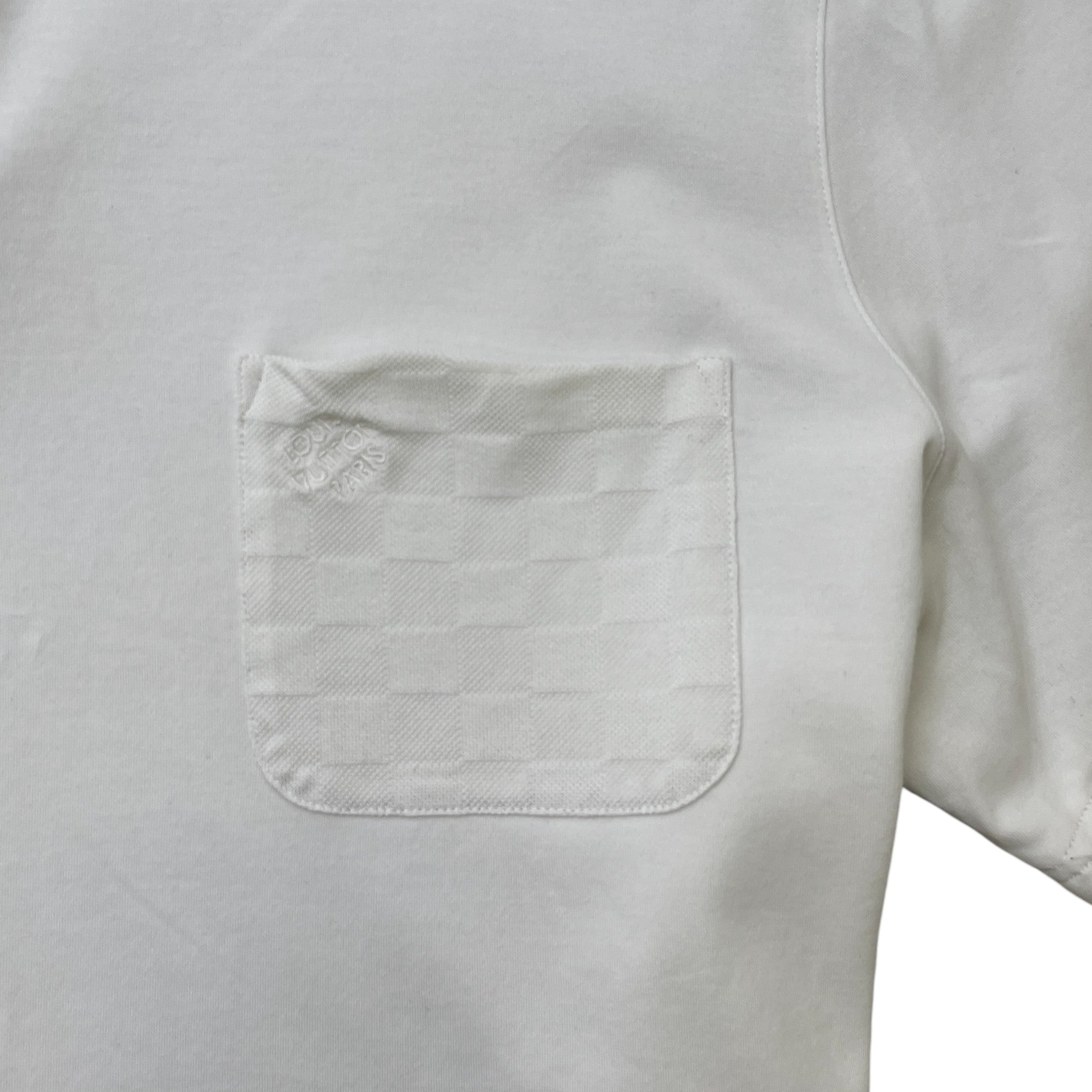 Men's Damier Pocket Logo Polo Shirt White Size 5XL