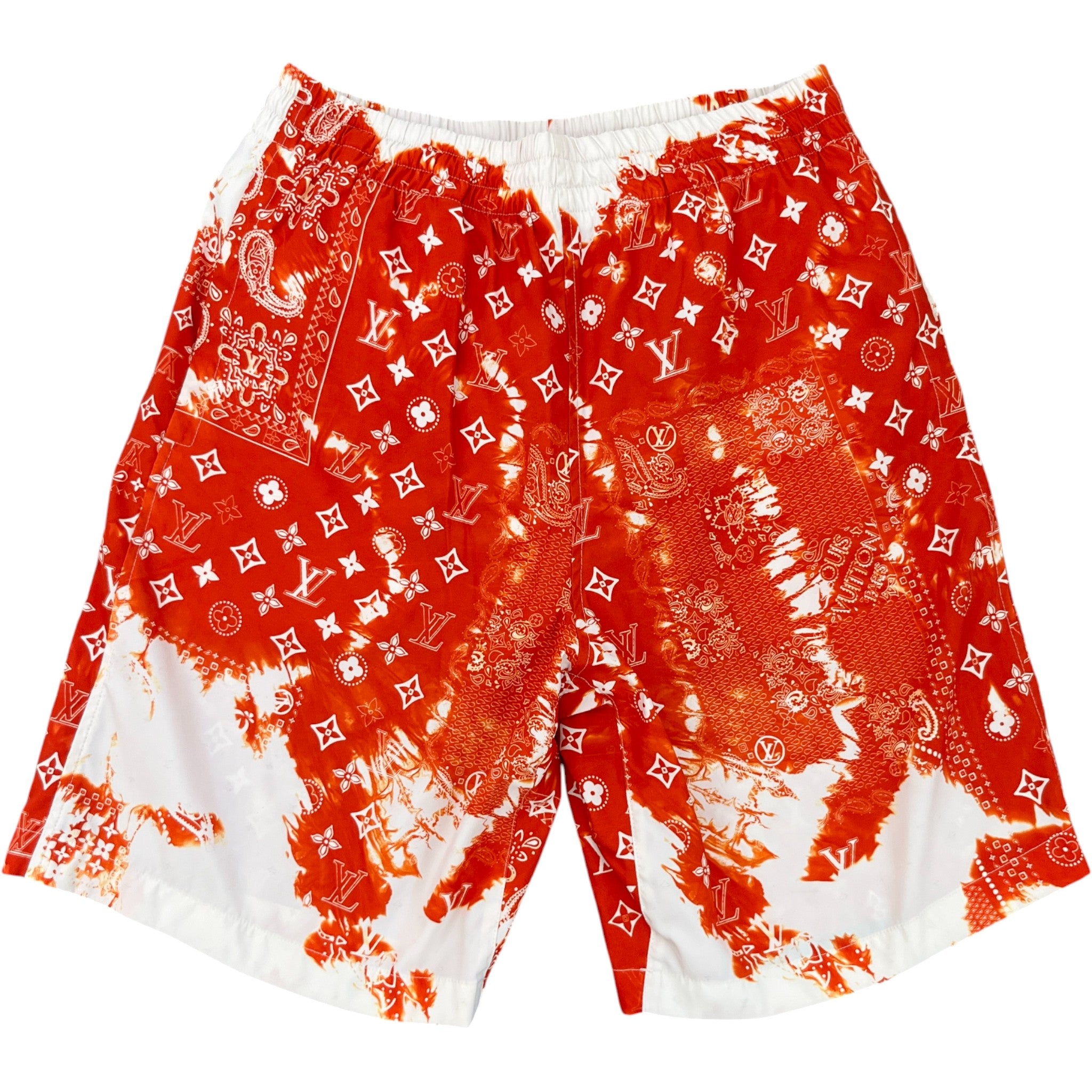 Men's Monogram Bandana Swim Shorts Orange Size S
