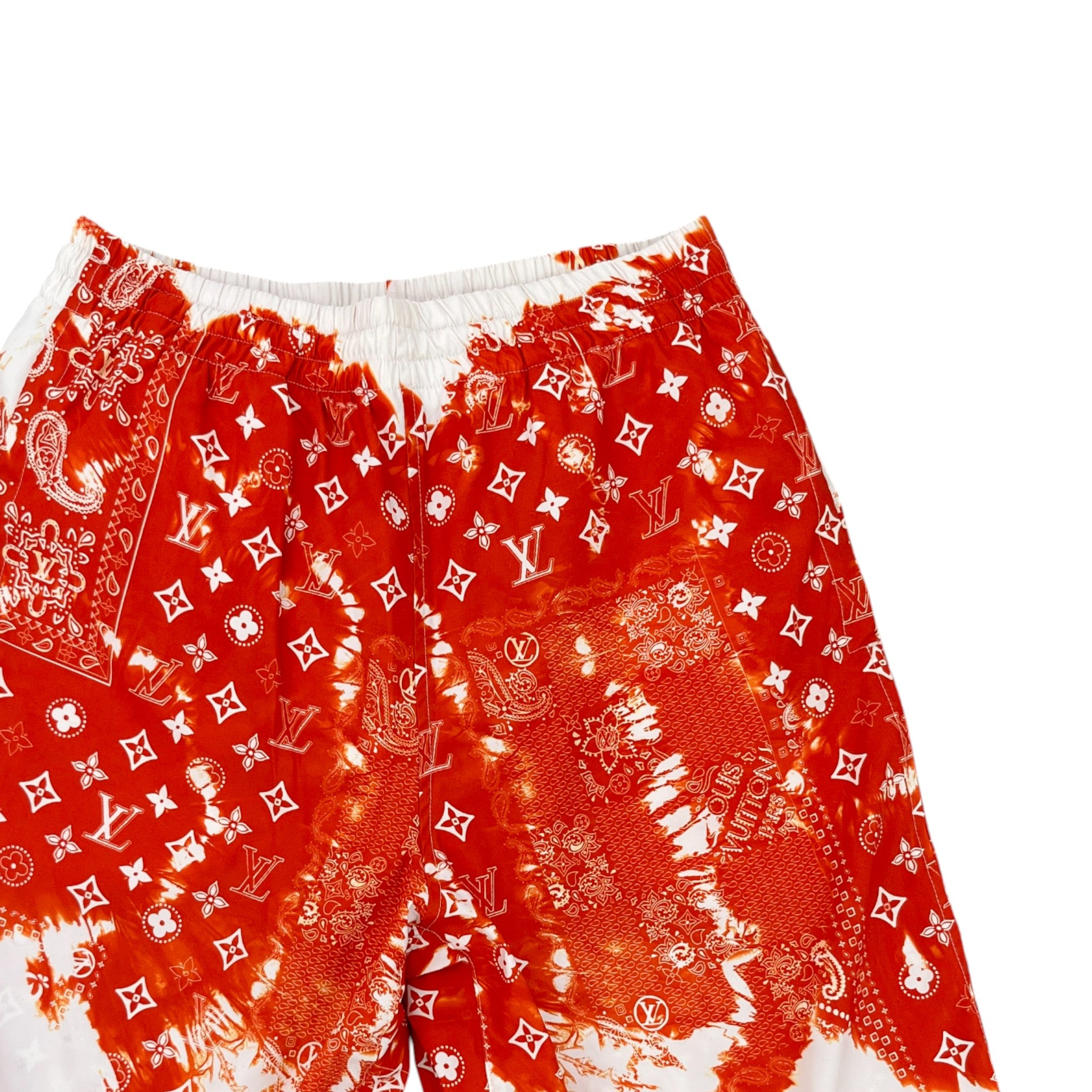 Men's Monogram Bandana Swim Shorts Orange Size S