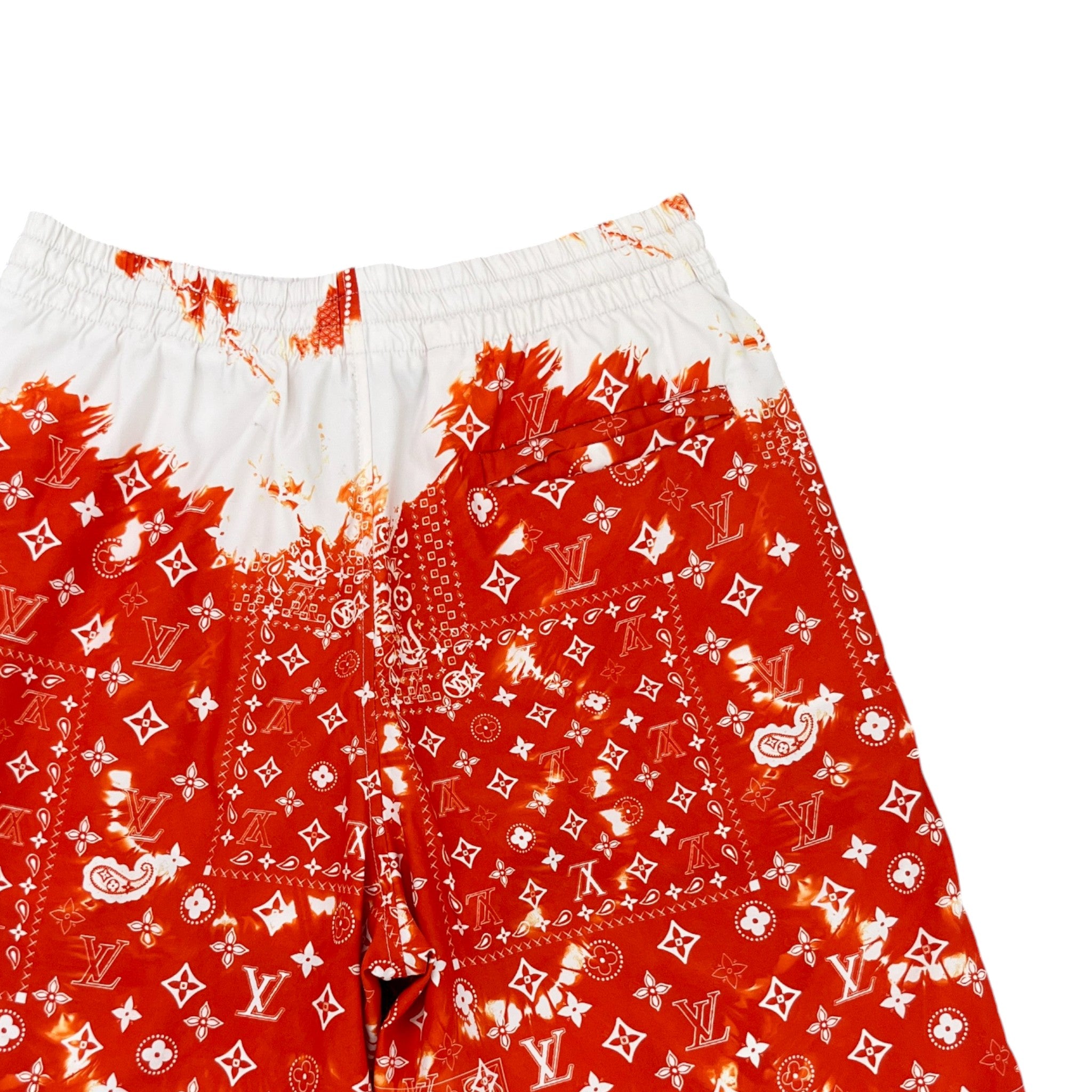 Men's Monogram Bandana Swim Shorts Orange Size S