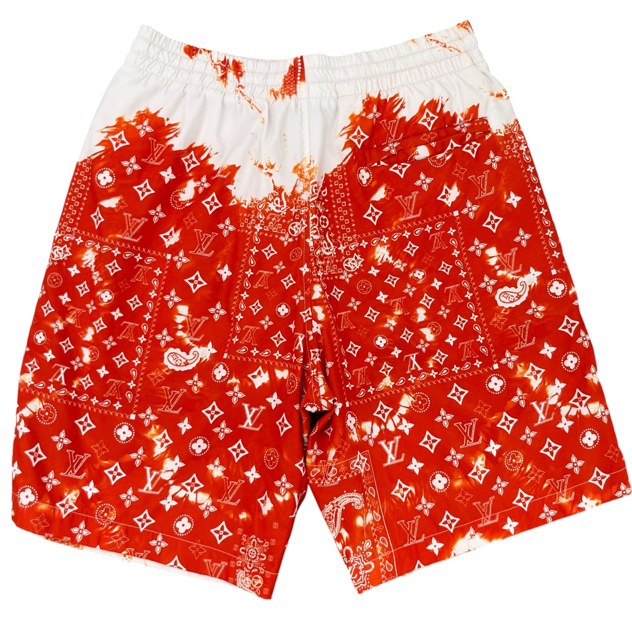 Men's Monogram Bandana Swim Shorts Orange Size S