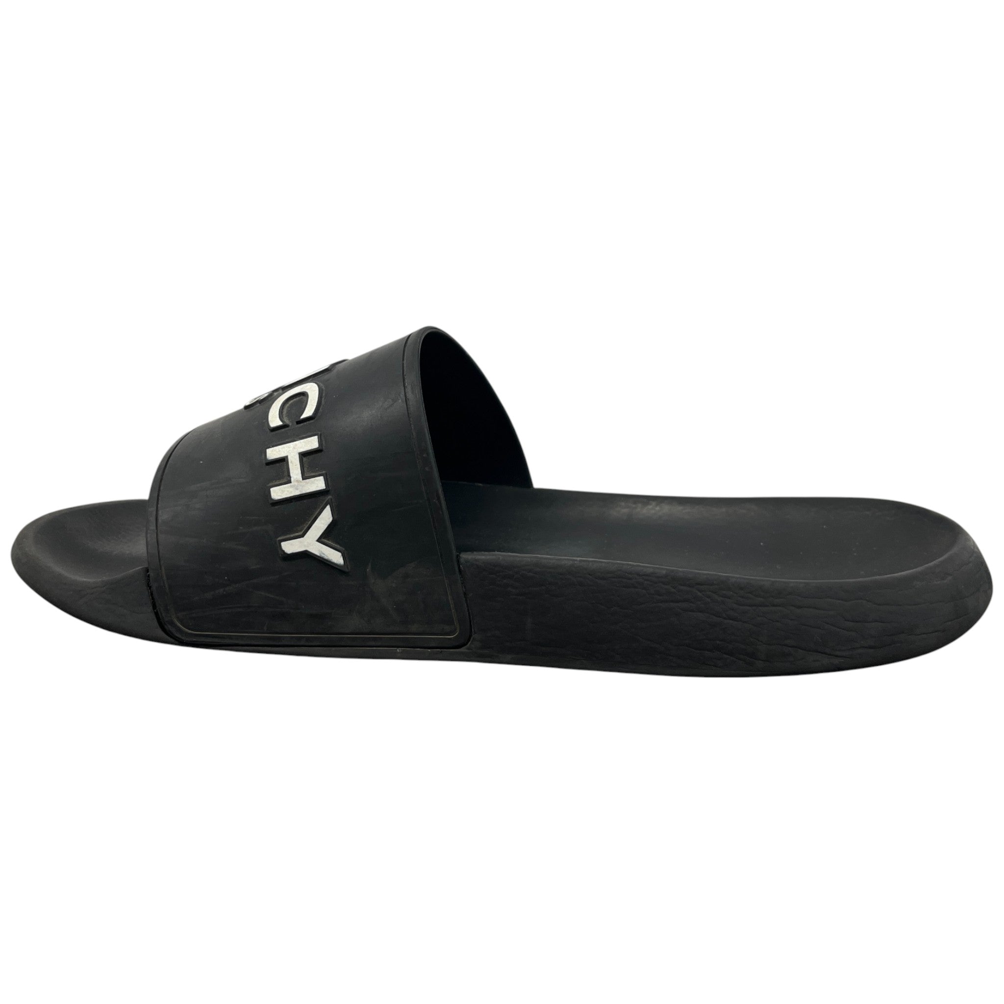 Men's Embossed Logo Slides Black Size EU 46 / UK 12