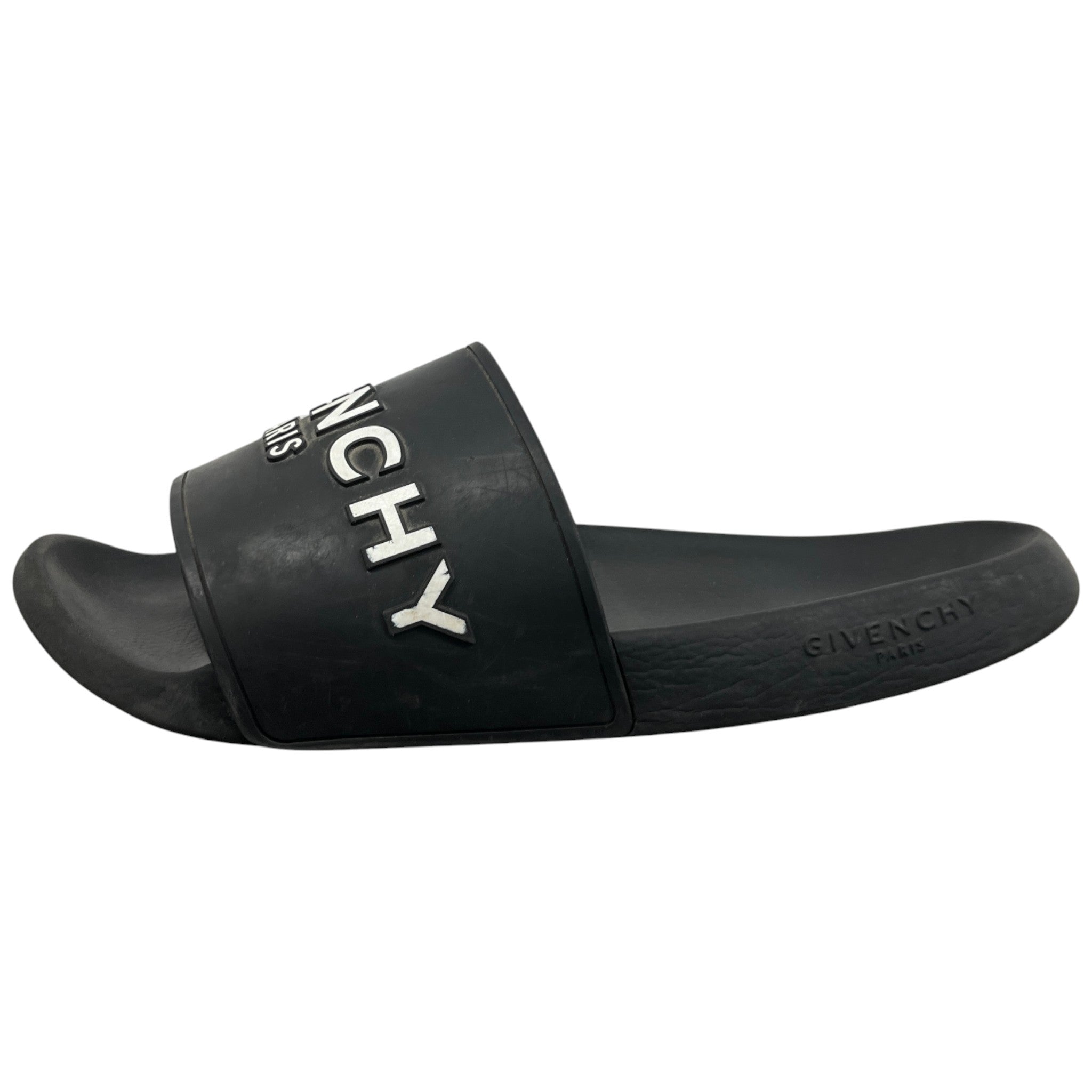 Men's Embossed Logo Slides Black Size EU 46 / UK 12