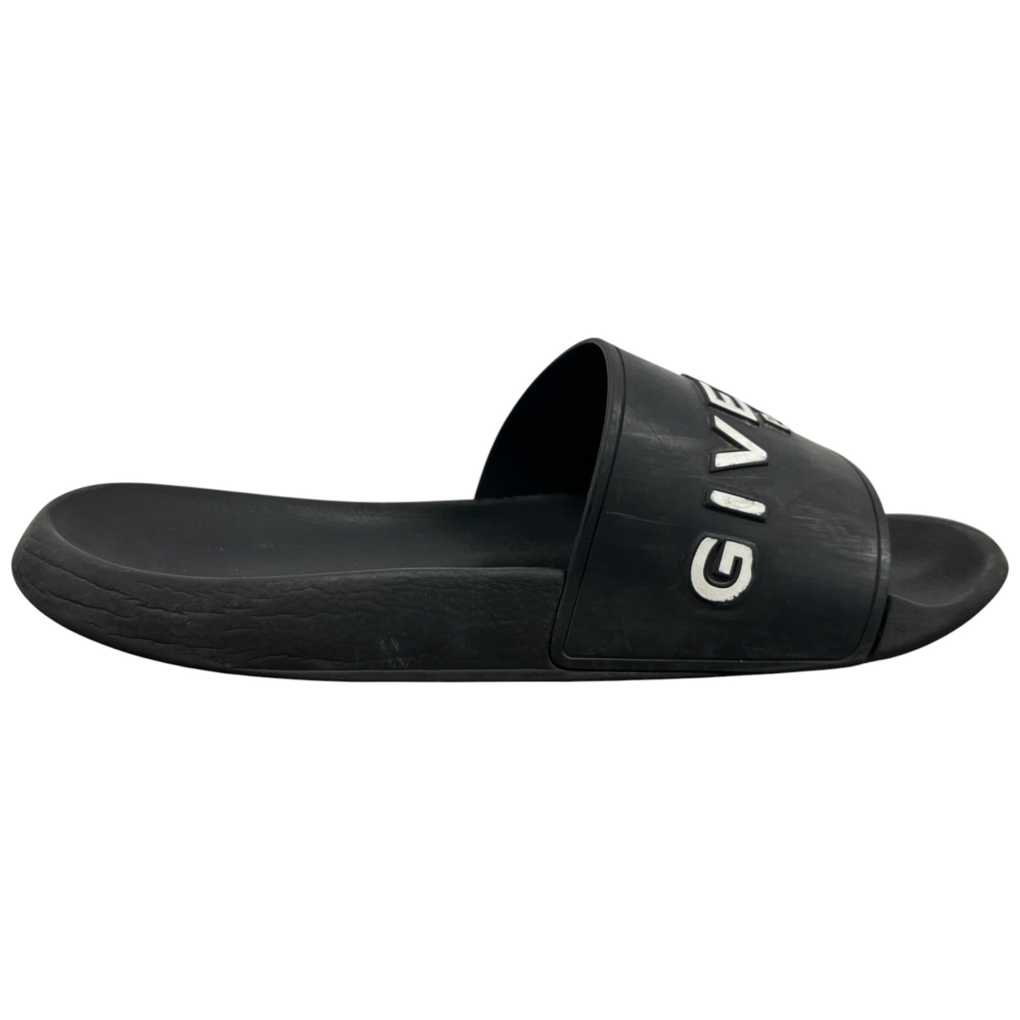 Men's Embossed Logo Slides Black Size EU 46 / UK 12