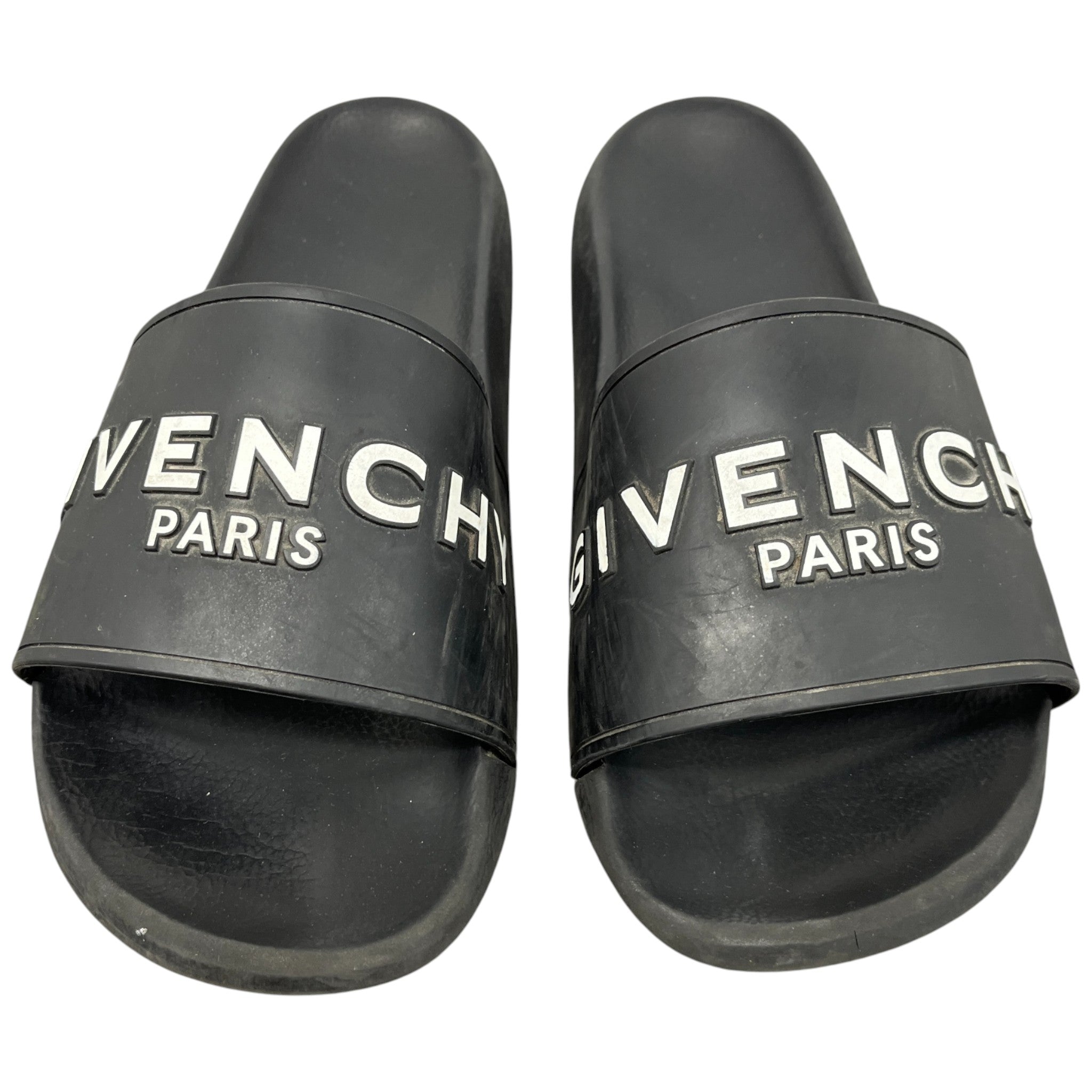 Men's Embossed Logo Slides Black Size EU 46 / UK 12