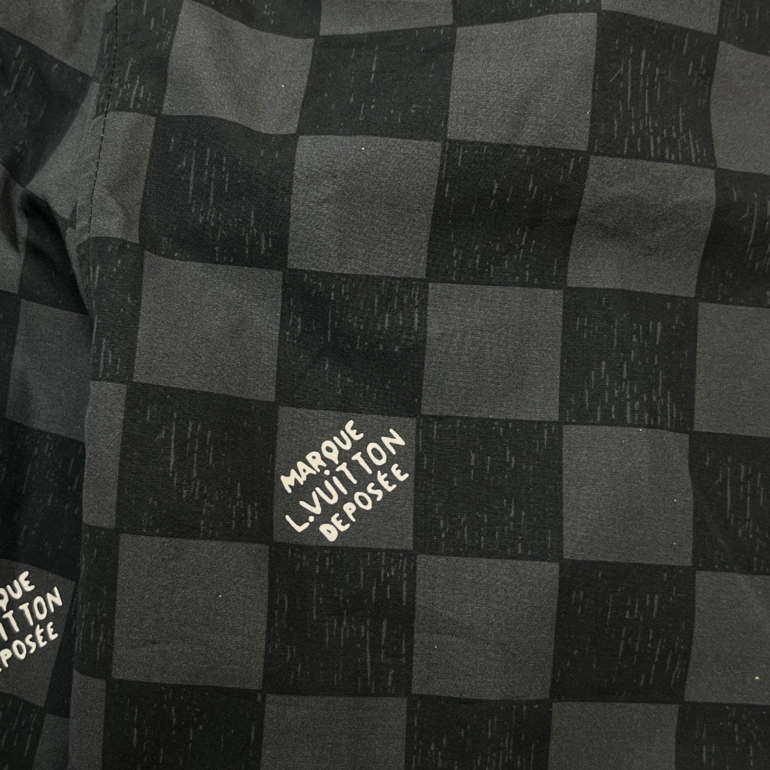 Men's Damier Fw21 Long Sleeve Shirt Charcoal Size L