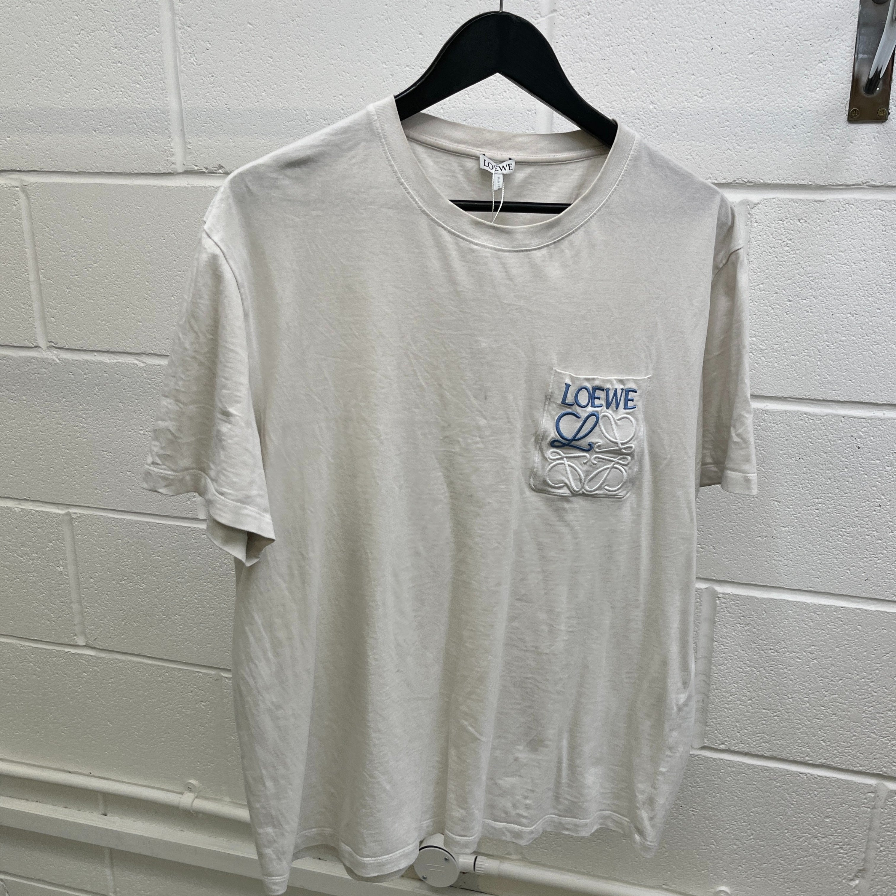 Men's Embroidered Anagram Logo T-Shirt White Size XL
