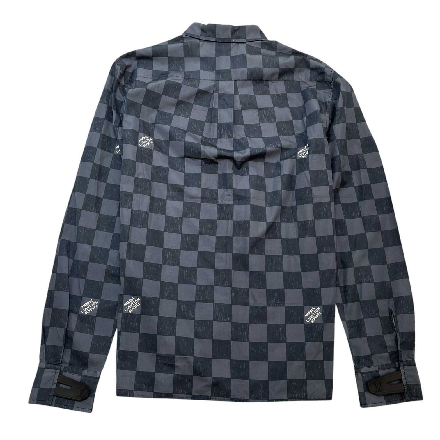 Men's Damier Fw21 Long Sleeve Shirt Charcoal Size L