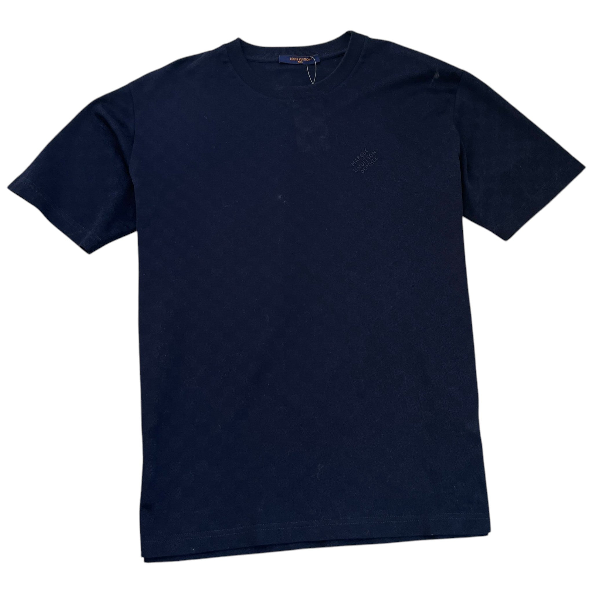Men's Damier Cotton Piqué T-Shirt Navy Size XL