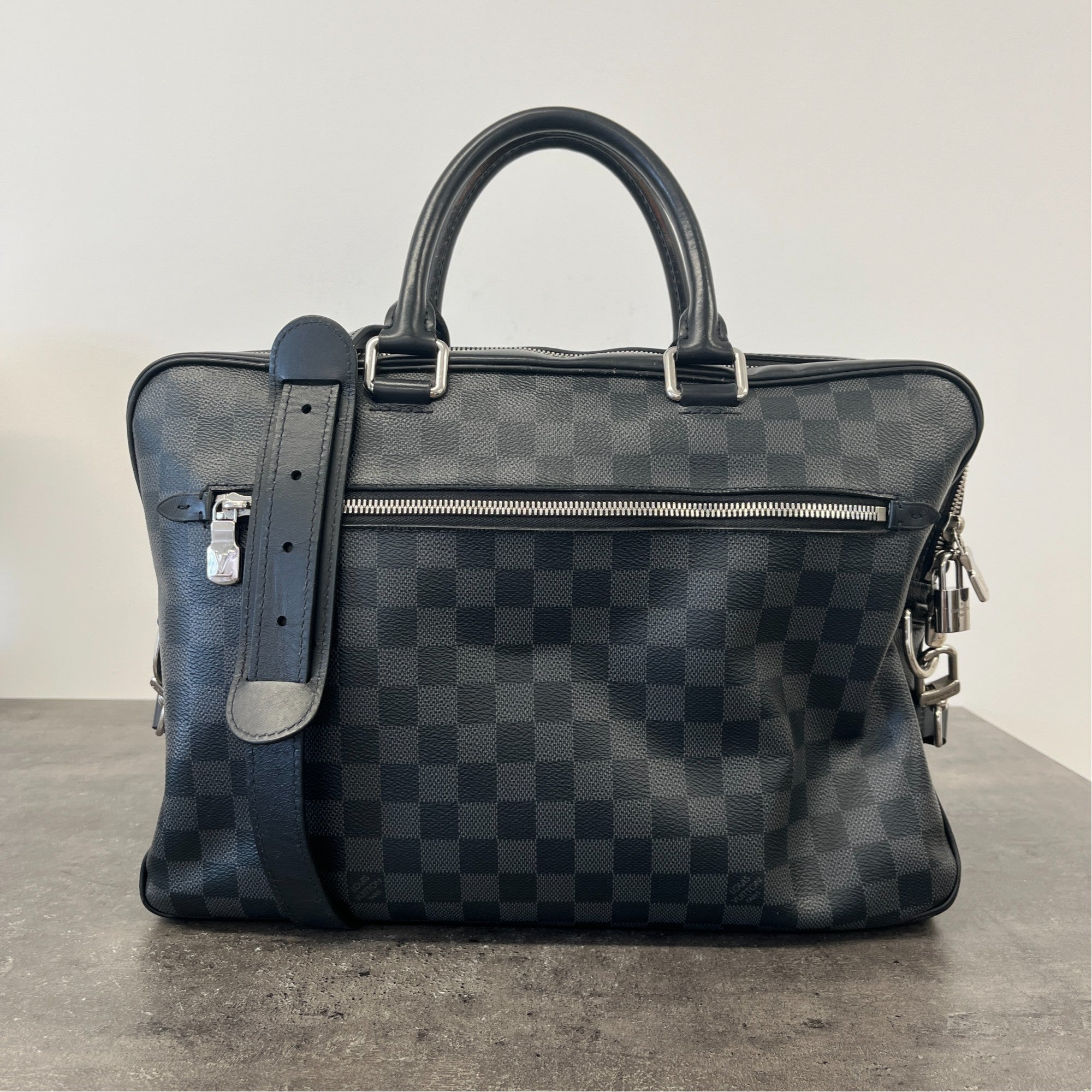 Men's Damier Graphite Porte Documents Jour Bag Black