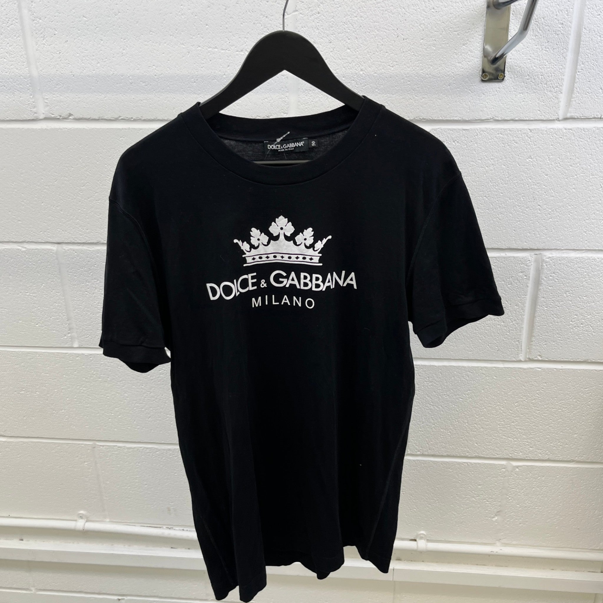 Men's Logo Print T-Shirt Black Size IT 50 / UK L